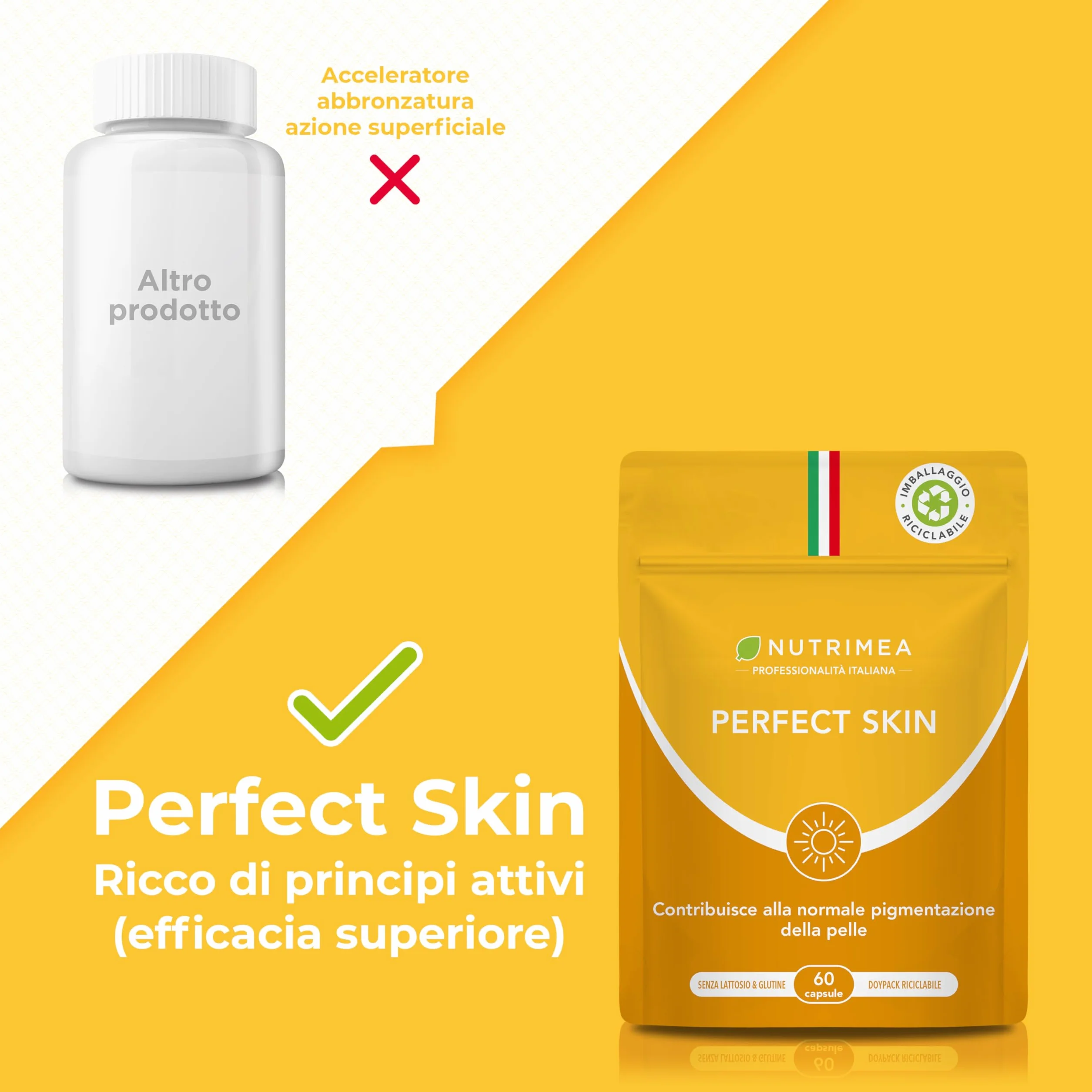 Nutrimea Perfect Skin Betacarotene Integratore Abbronzatura 60 Capsule