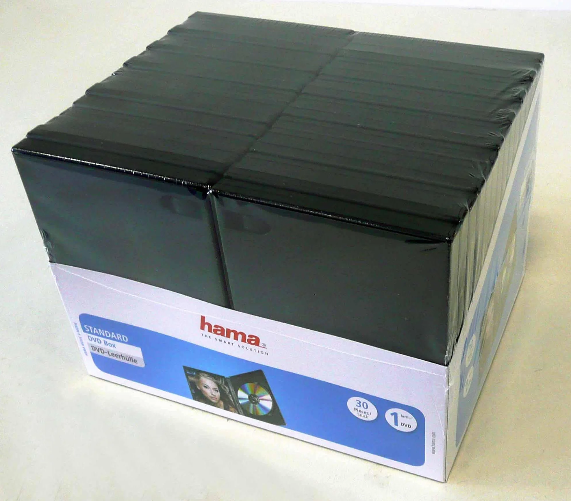 HAMA Custodie DVD Singole Case, 30 Pezzi, Nero