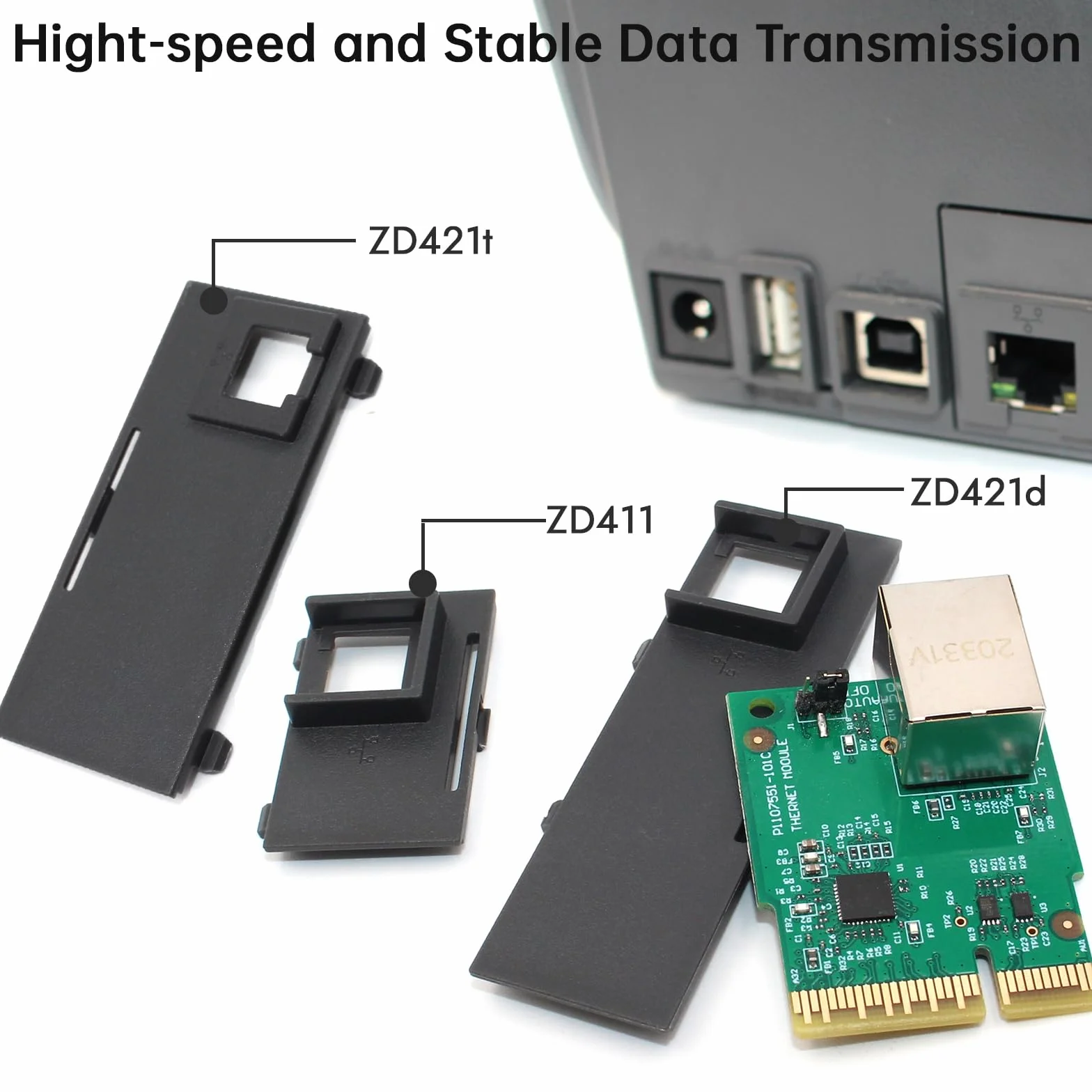 Kit di aggiornamento del modulo Ethernet P1112640-015 per stampante termica Zebra ZD421 ZD421d ZD421t ZD411 cablata 203dpi 300dpi