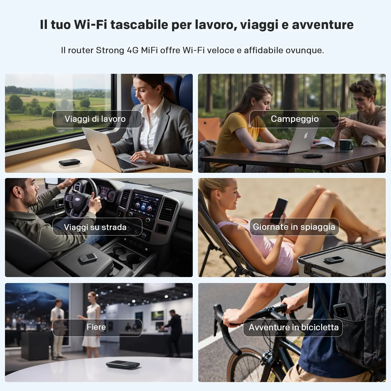 STRONG 4G AIRSPOT 210 Saponetta WiFi Portatile 4G LTE CAT4 150Mbps Hotspot Tascabile Fino a 10 Dispositivi Batteria Ricaricabile USB-C Power Bank
