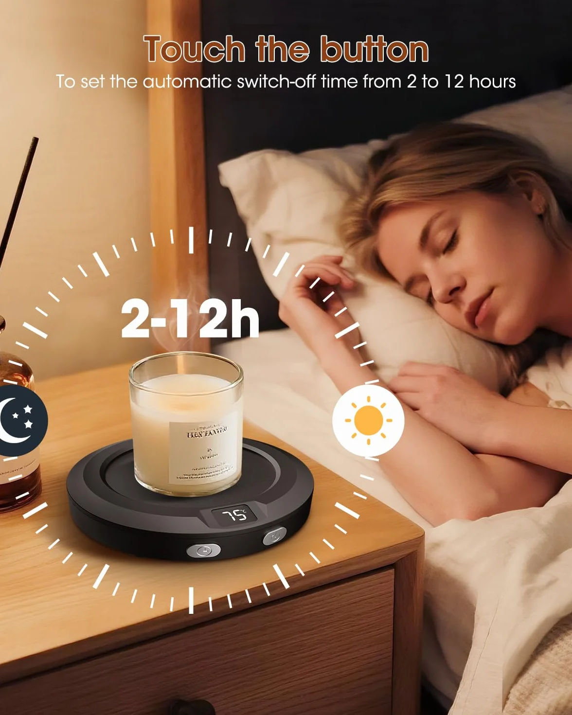 Scalda Tazza, Scalda Tazza usb da Scrivania con 3 Impostazioni Temperatura, Scaldatazza con Spegnimento Automatico 2-12h, Scalda Tazzine da Caffè per Latte, Tè, Acqua (nero)