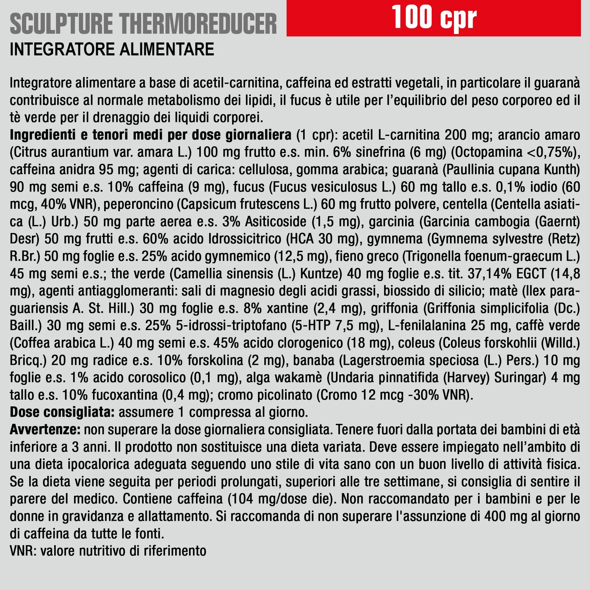 Anderson Sculpture Thermo Reducer 100 Cpr - 110 G Integratore Termogenico