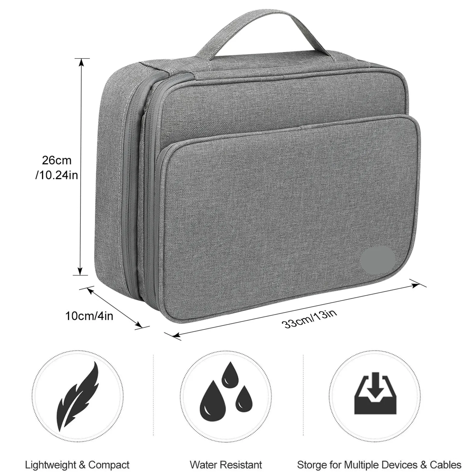 Borsa Organizer Per Cavi Organizer for accessori elettronici a tre strati, custodia for impermeabile for dischi rigidi