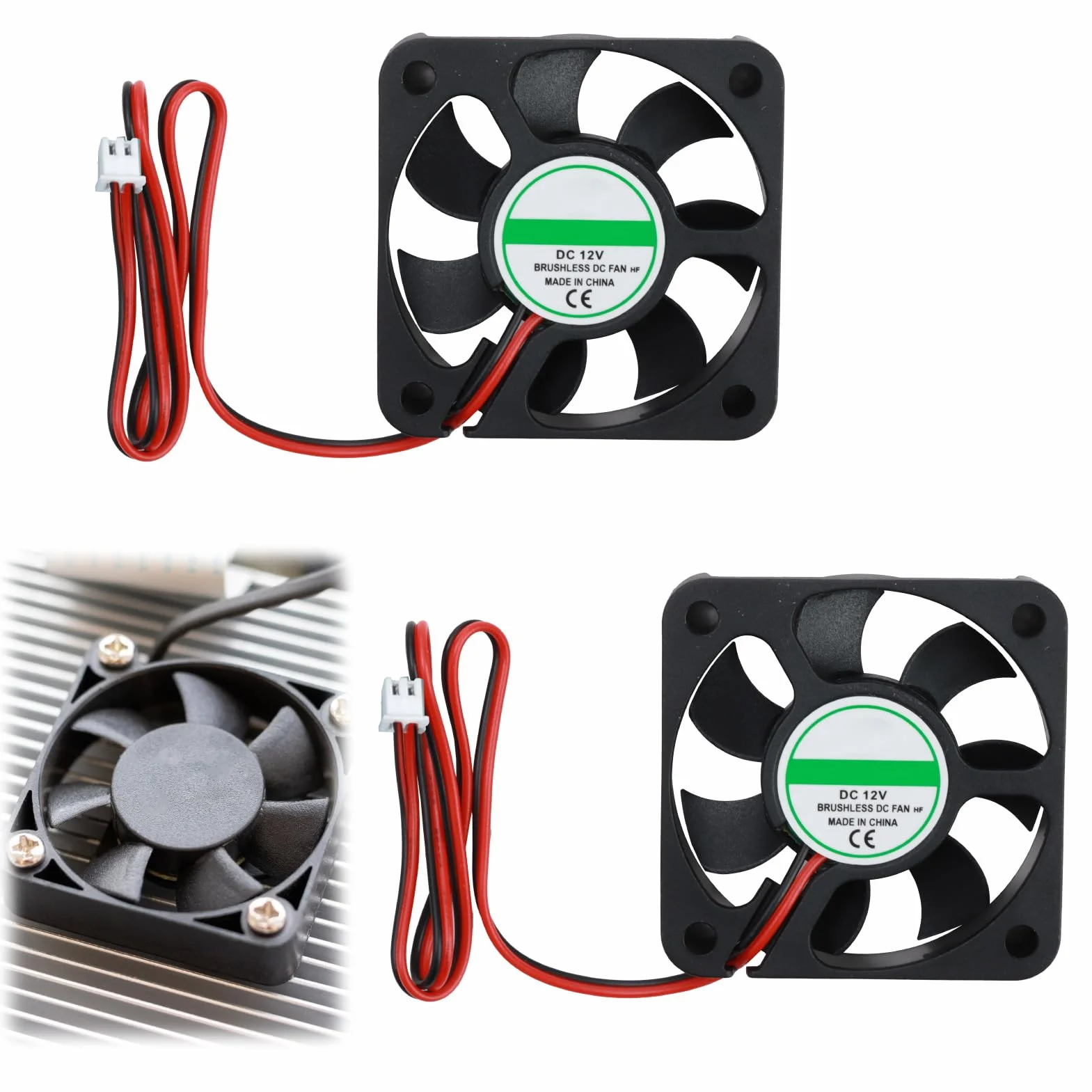 Ventola di Raffreddamento 12V DC 50x50x10mm Brushless 2 Pin 5010 Silenziosa per Stampante 3D