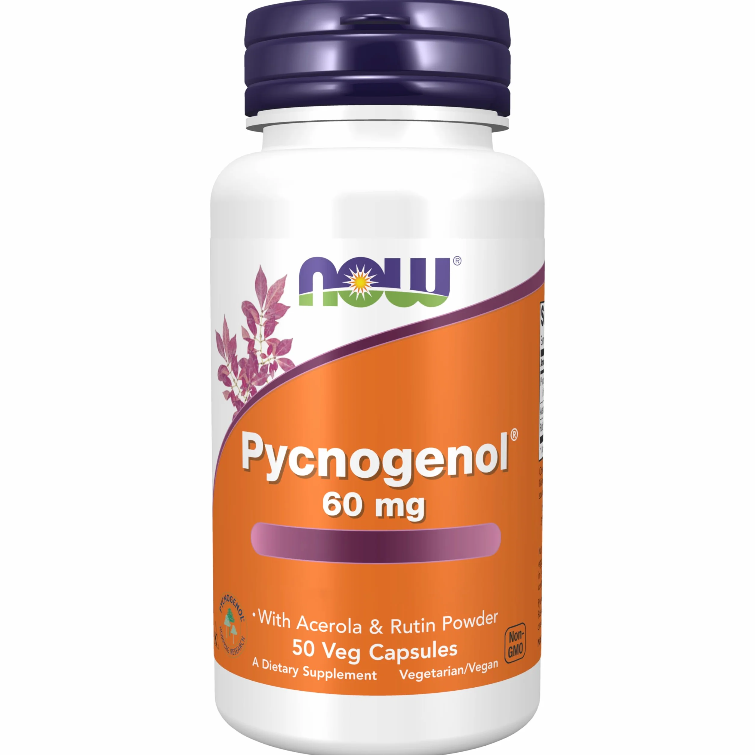 Now Foods Pycnogenol 60mg 50 Capsule Vegane Testato in Laboratorio
