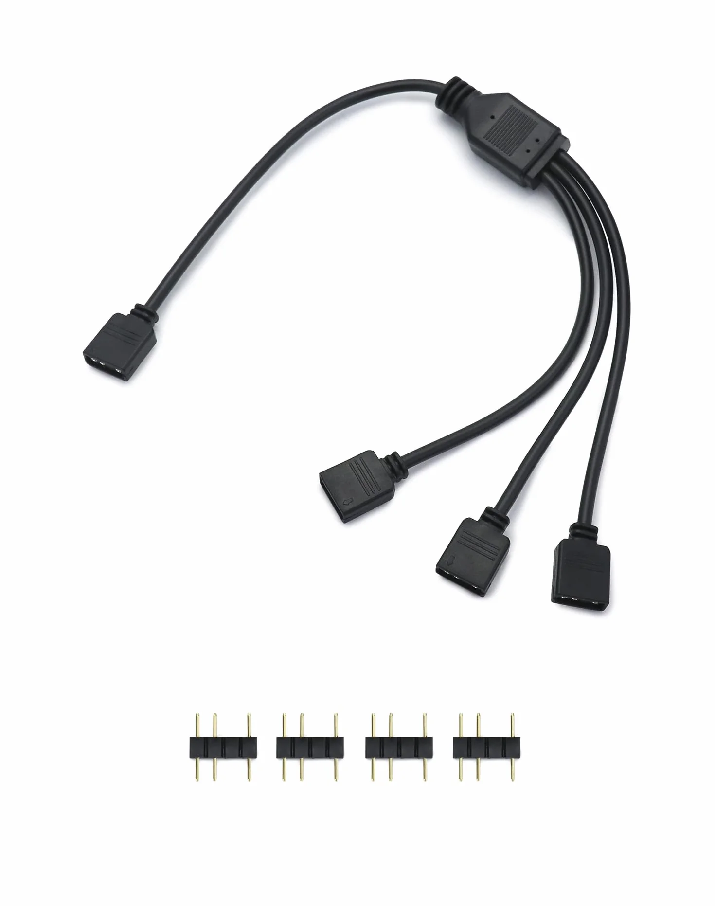 QWORK® Cavo splitter ARGB, 5 V, 3 pin, splitter argb, 1 presa su 3 spine, 30 cm, per dissipatore CPU e ventola ARGB 5 V
