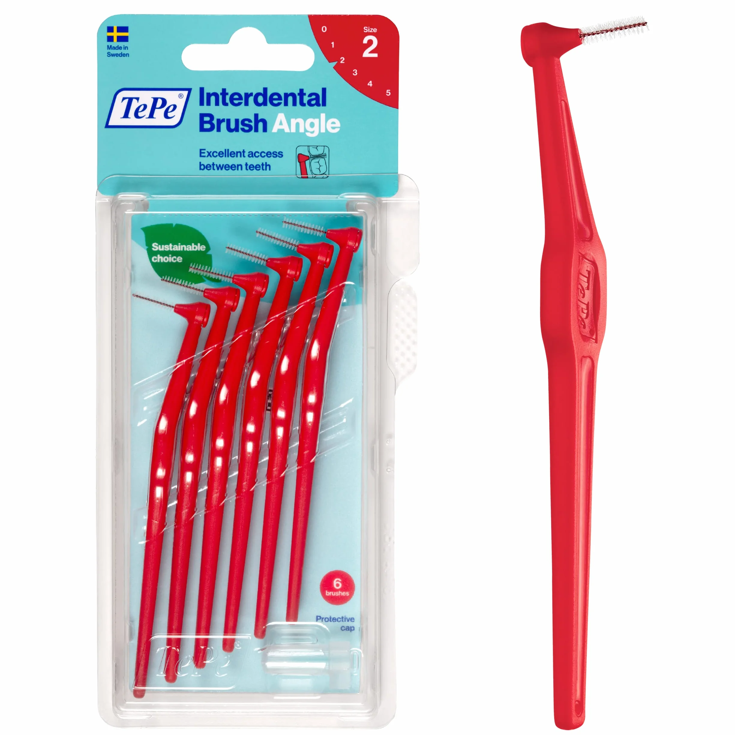 TePe Angle Scovolino Rosso 0.5mm ISO 2 6pz Pulizia Interdentale