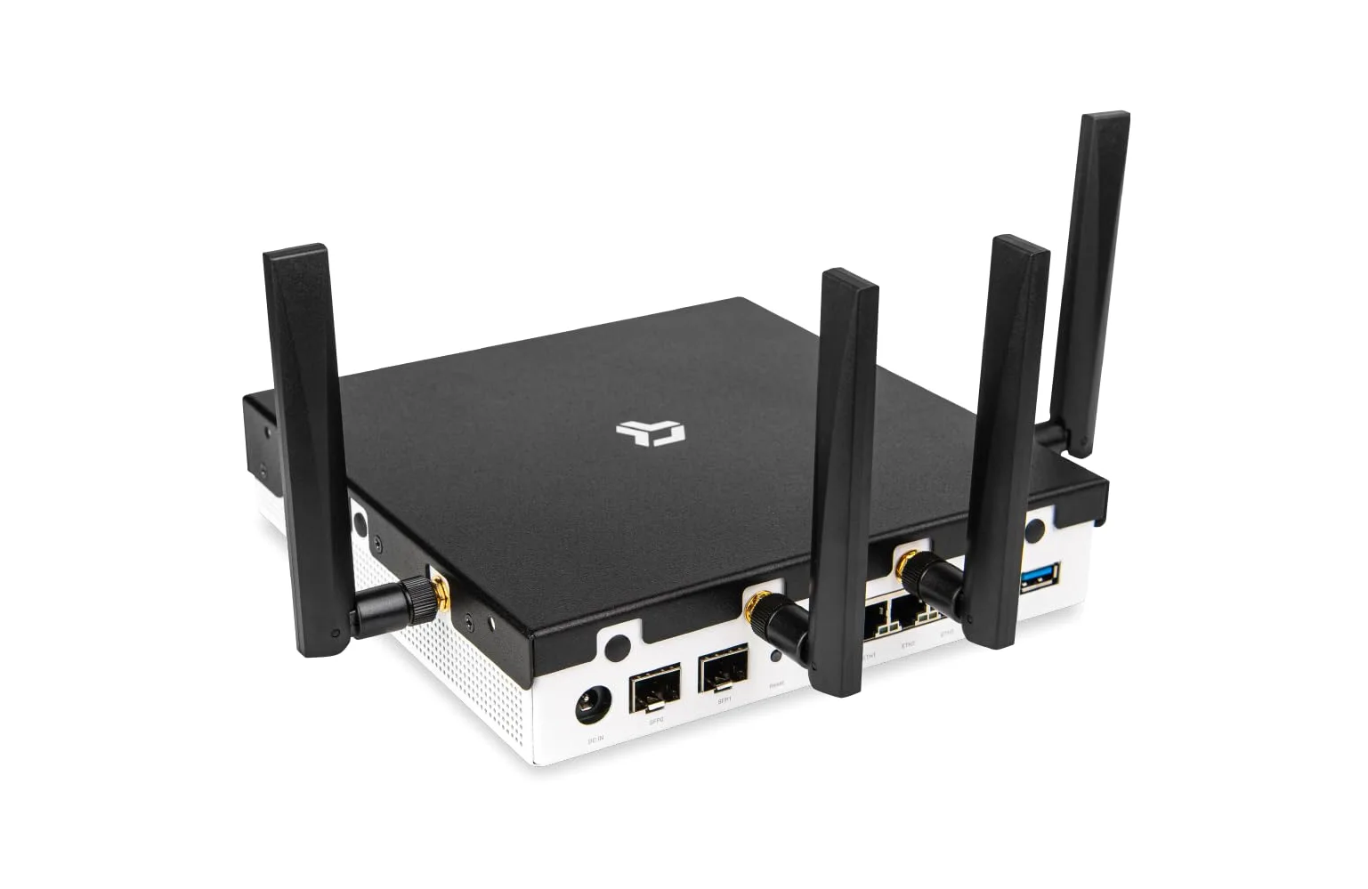 Turris Omnia NG Router Wi-Fi 7, Router di Rete ad Alta Velocità, 2 Porte SFP+ 10Gbps, 4 Porte RJ45 2.5Gbps, Nero, OpenWRT