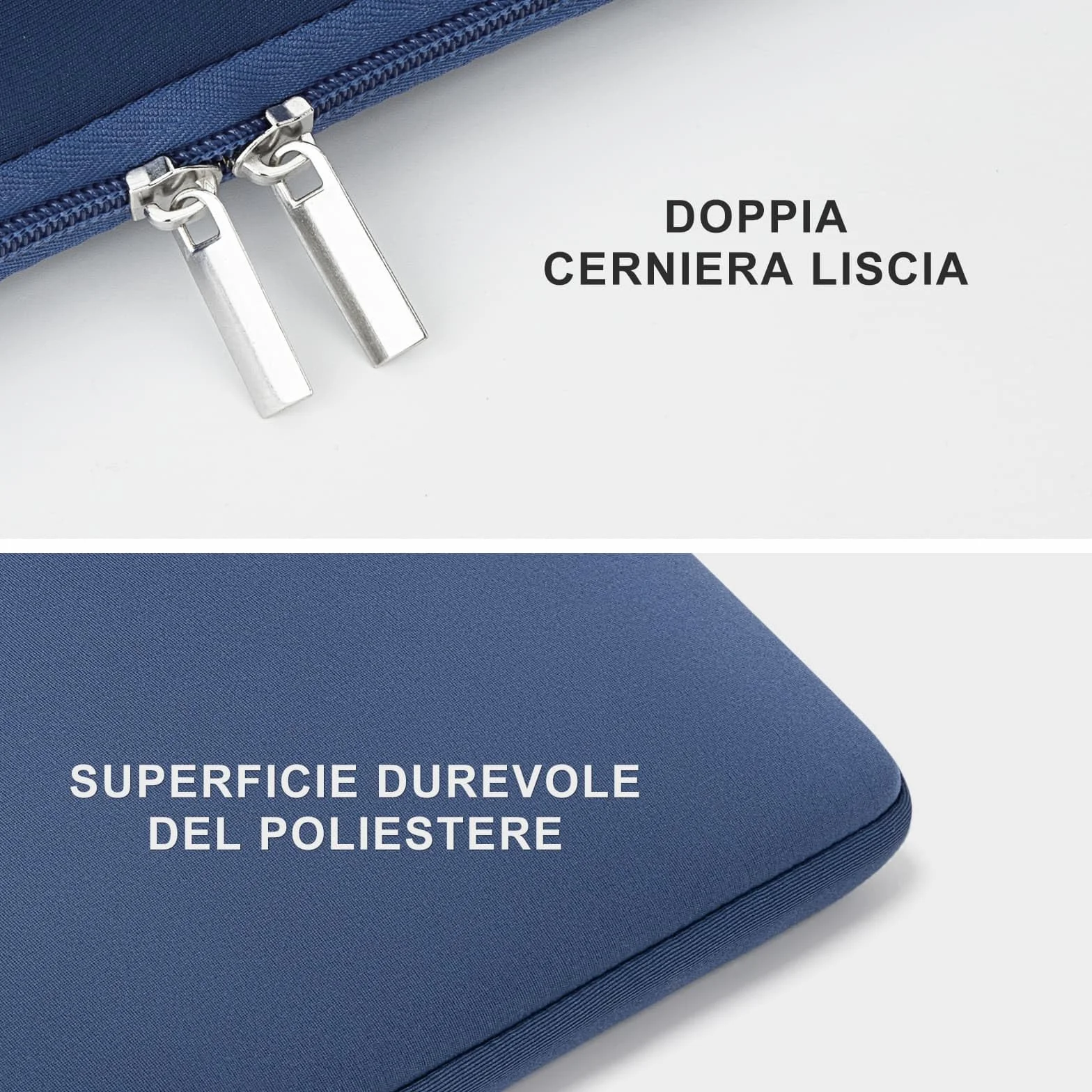 RAINYEAR Custodia per laptop da 15 pollici con tasca e sacchetto porta accessori, compatibile con MacBook Pro da 15,4 pollici (modelli A1938, A1707, A1990) e Chromebook da 15 pollici, Blu Navy