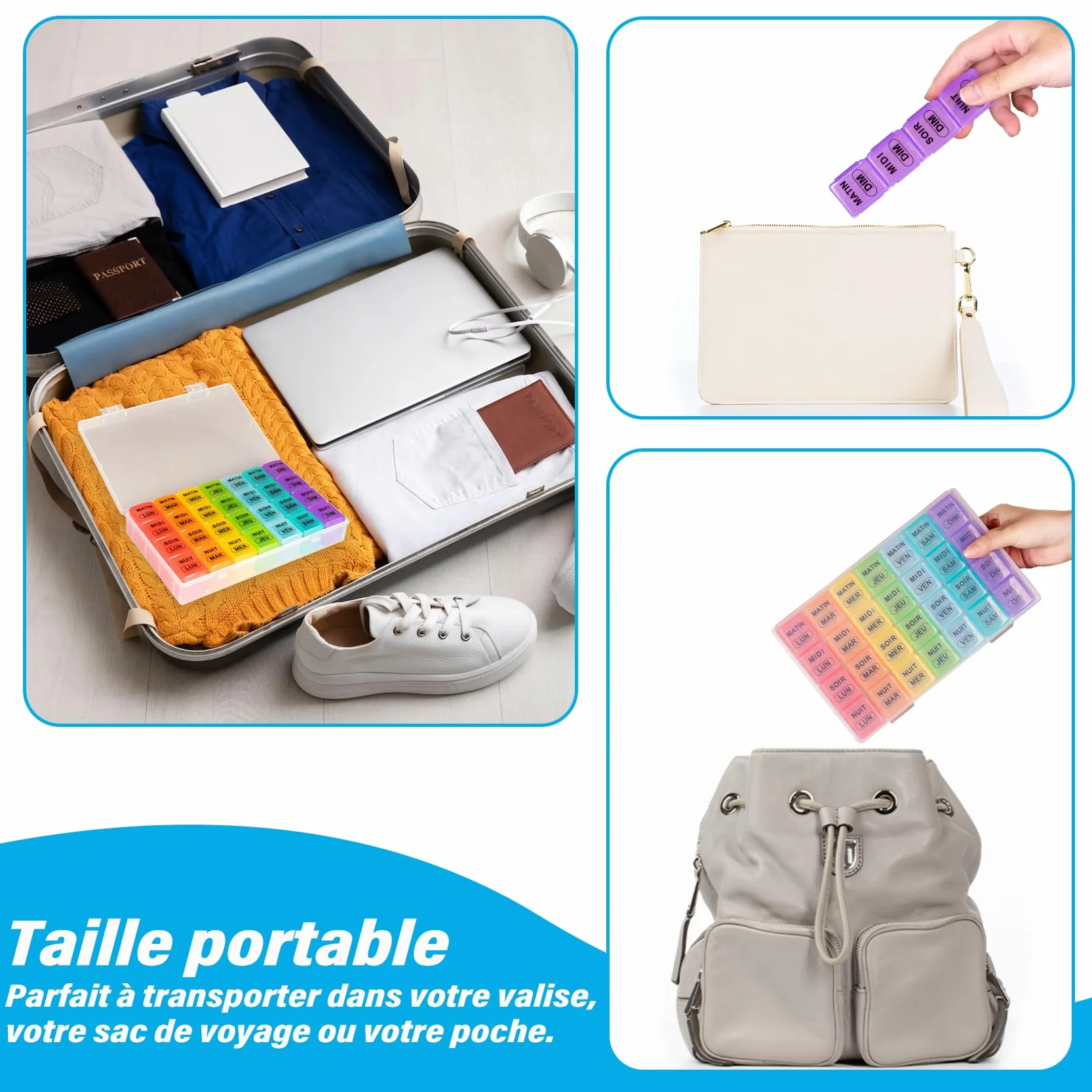 Dossett Contenitore per pillole XL 7 giorni 28 scomparti organizer settimanale