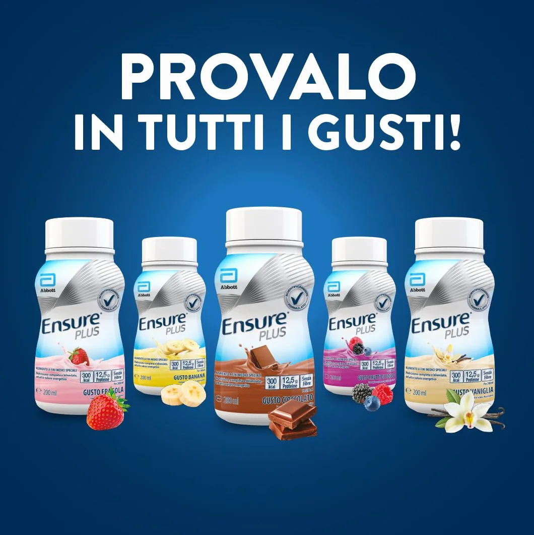 Ensure Plus Supplemento Nutrizionale Ipercalorico con Proteine 4x200ml Gusto Frutti di Bosco