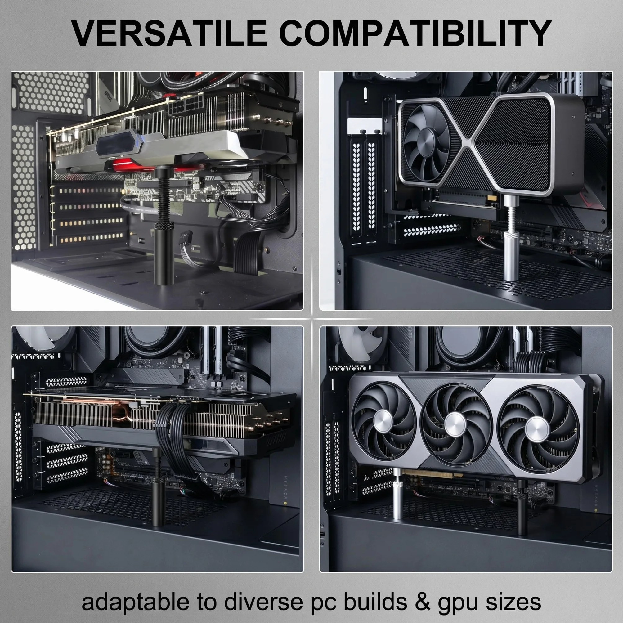 Supporto Scheda Grafica GPU, Supporto Scheda Video, Grafica Altezza Regolabile con Magnete e Foglio Antiscivolo, per Scheda Video Universale(75-120mm)
