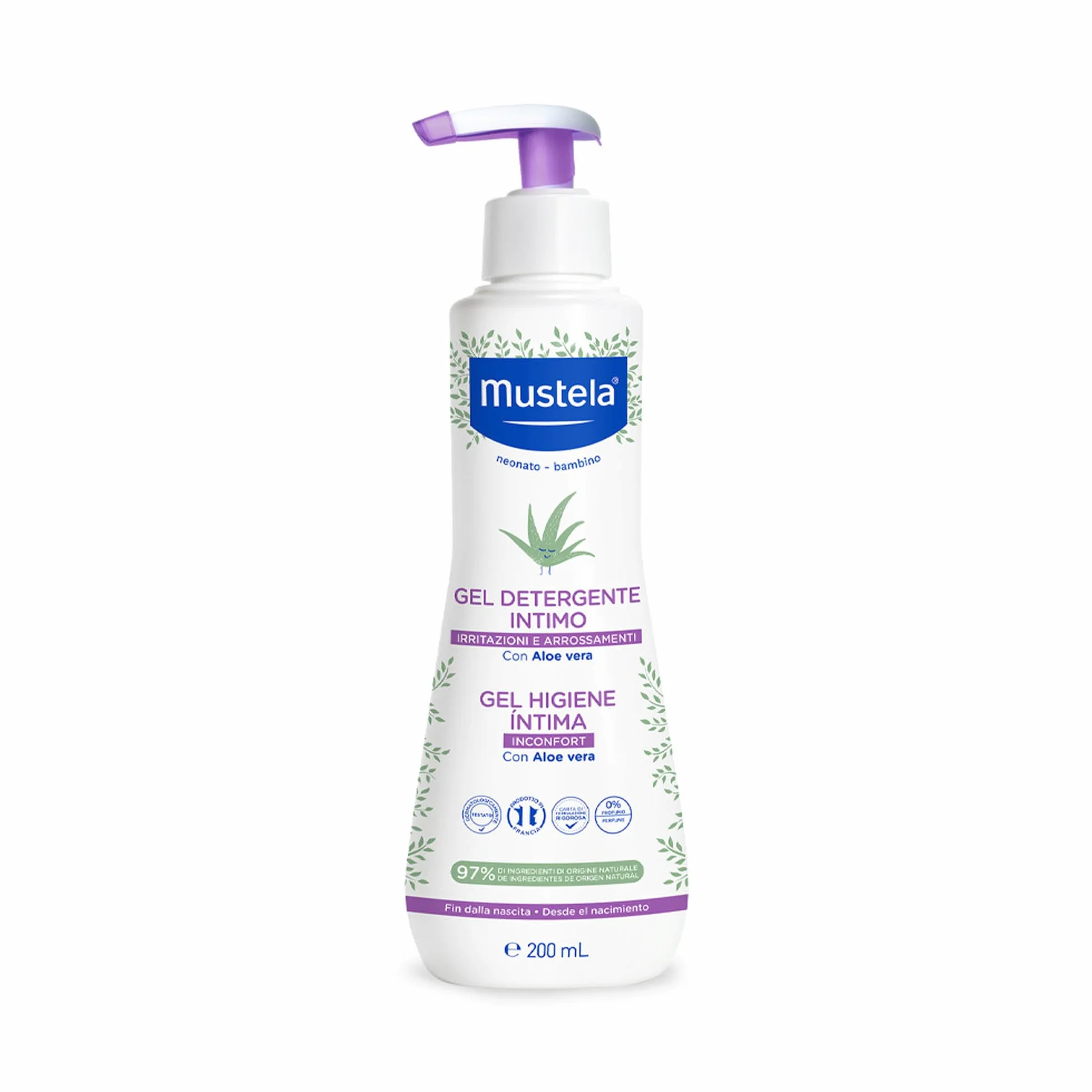 Mustela Gel Igiene Intima Cambio Pannolino 200ml Neonati Bambini 97% Origine Naturale Perseose Avocado BIO