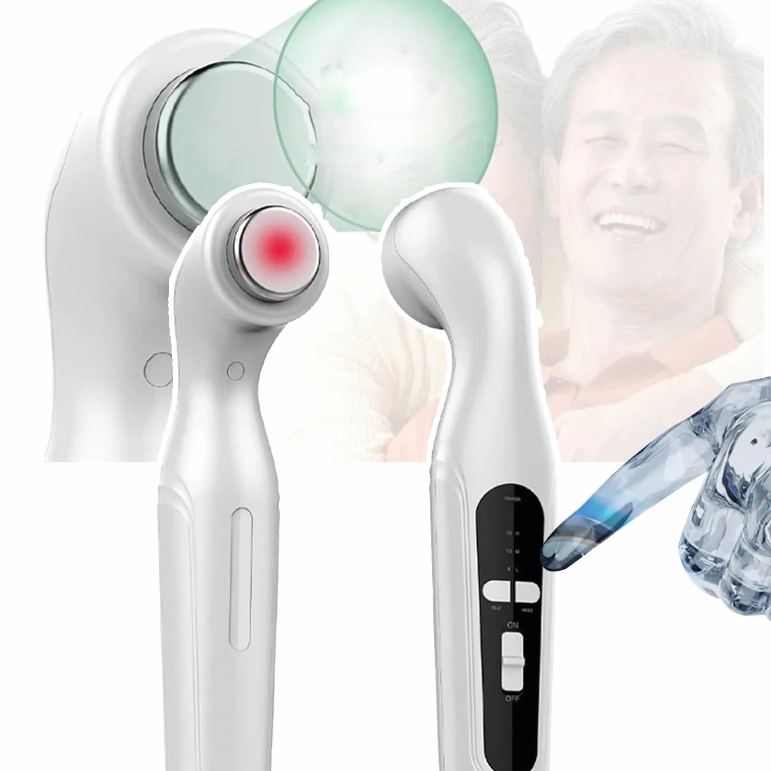 Macchina Portatile per Terapia Ad Ultrasuoni 1 MHz-3 MHz 15 Minuti 3 Marce Regolabili 4 Cm² Bianca