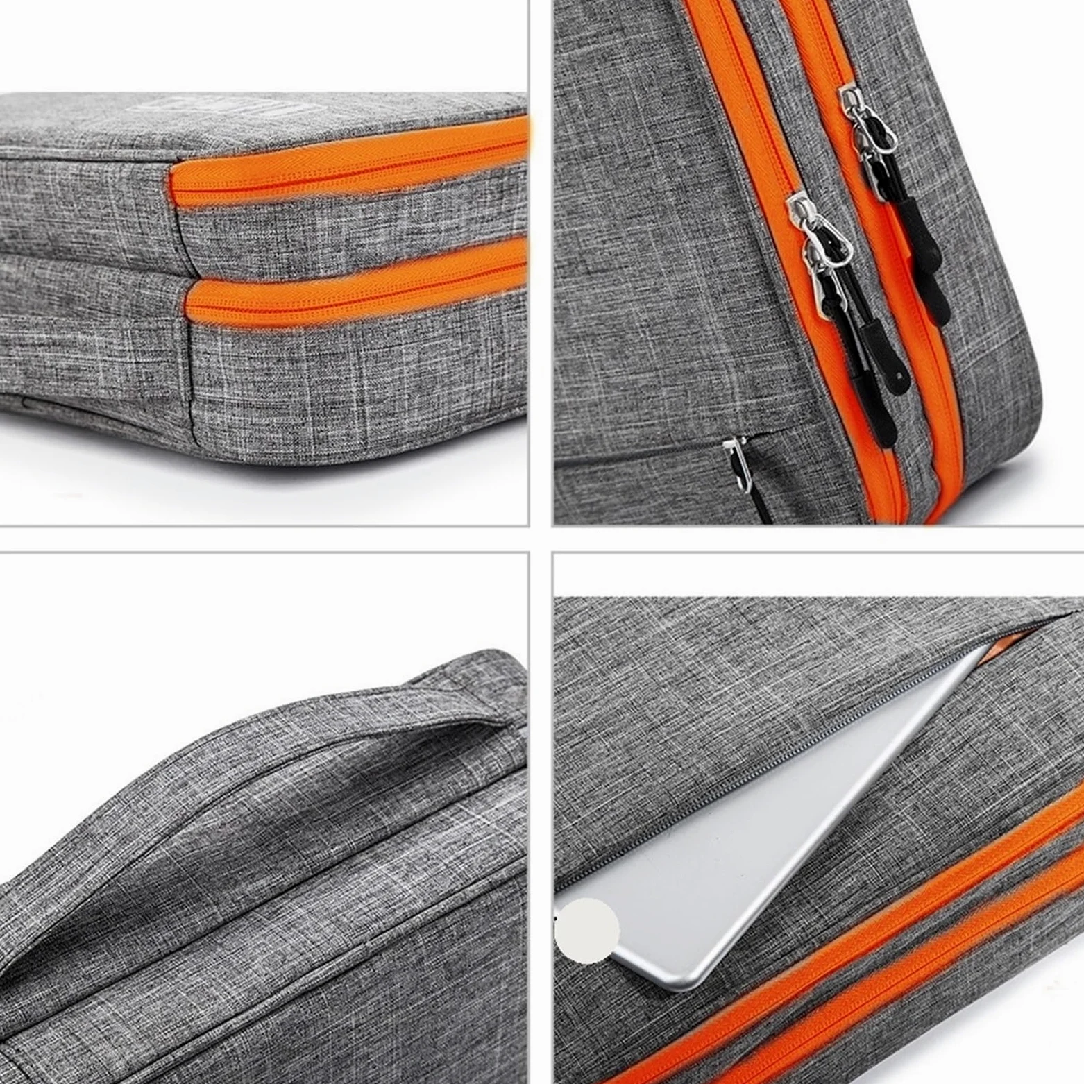 Borsa Organizer Cavi Borsa for accessori elettronici a doppio strato, con scomparti separati, strisce staccabili, custodia organizer portatile for dischi rigidi e cavi(Gray)