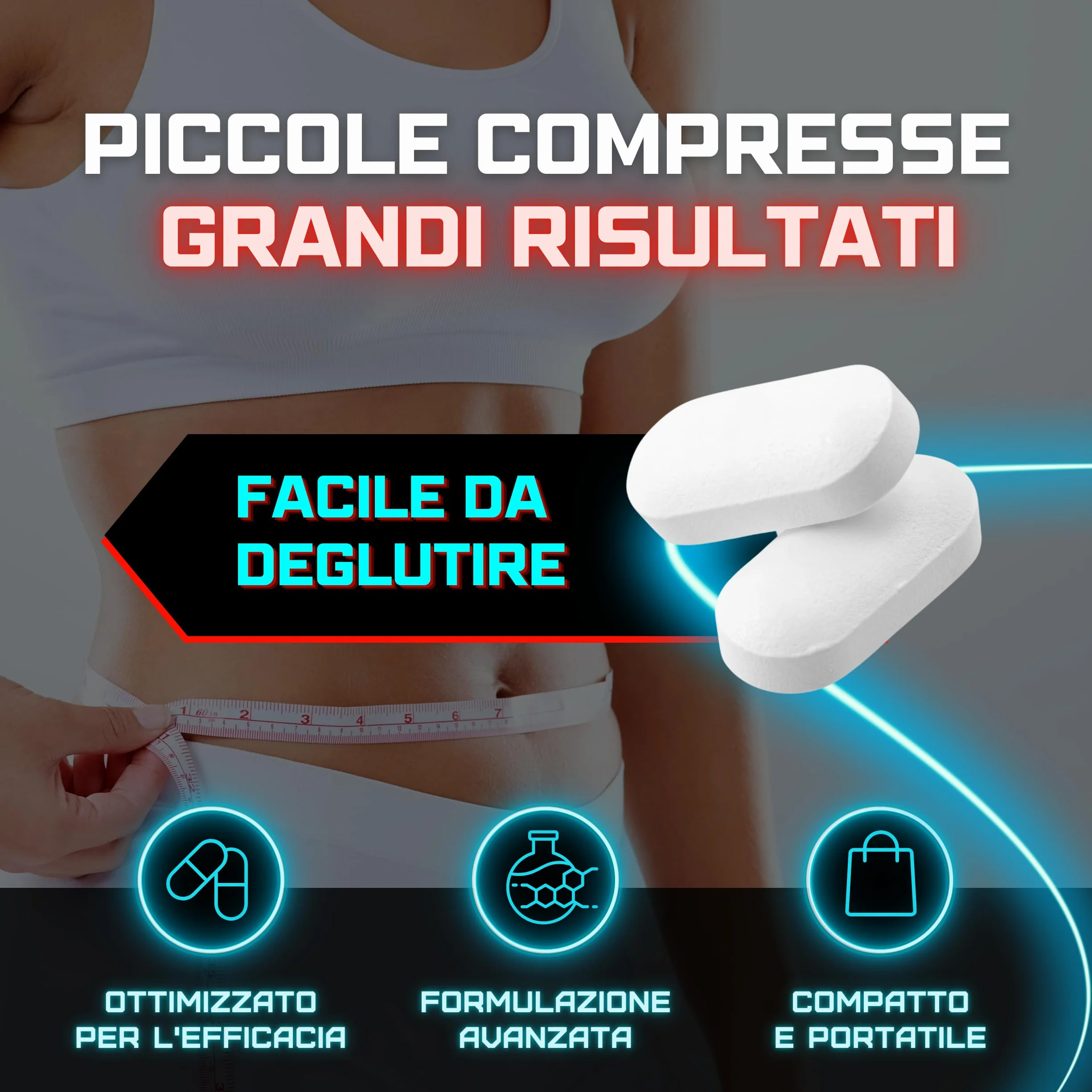 Kilo-Cut Vitastrong Vegan Integratore Dietetico con Glucomannano, Garcinia, L-Carnitina, Matcha, Colina, Fico d'India e Cromo