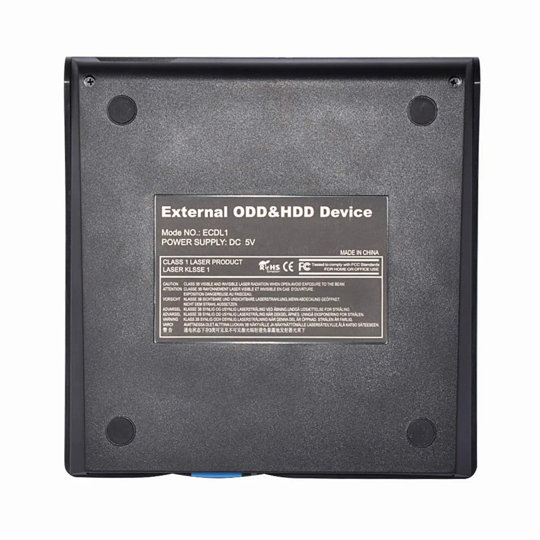 unità Ottica Esterna Portatile unità CD Dvd +/- RW USB 2.0 Rewriter Bruciatore per Windows/Mac OS Nero
