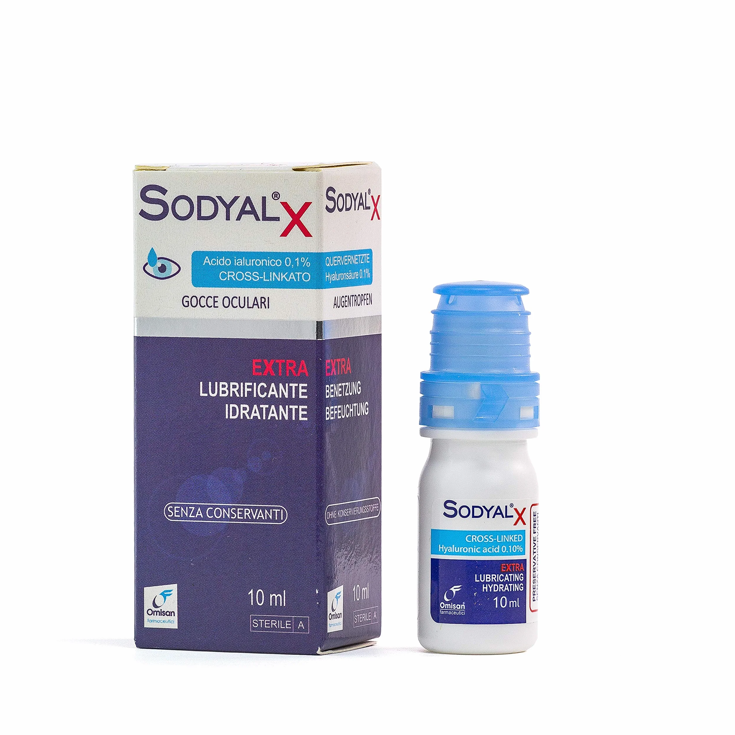 Sodyal X Extra lubrificante ed idratante Gocce oculari con Acido ialuronico cross-linkato 10 ml