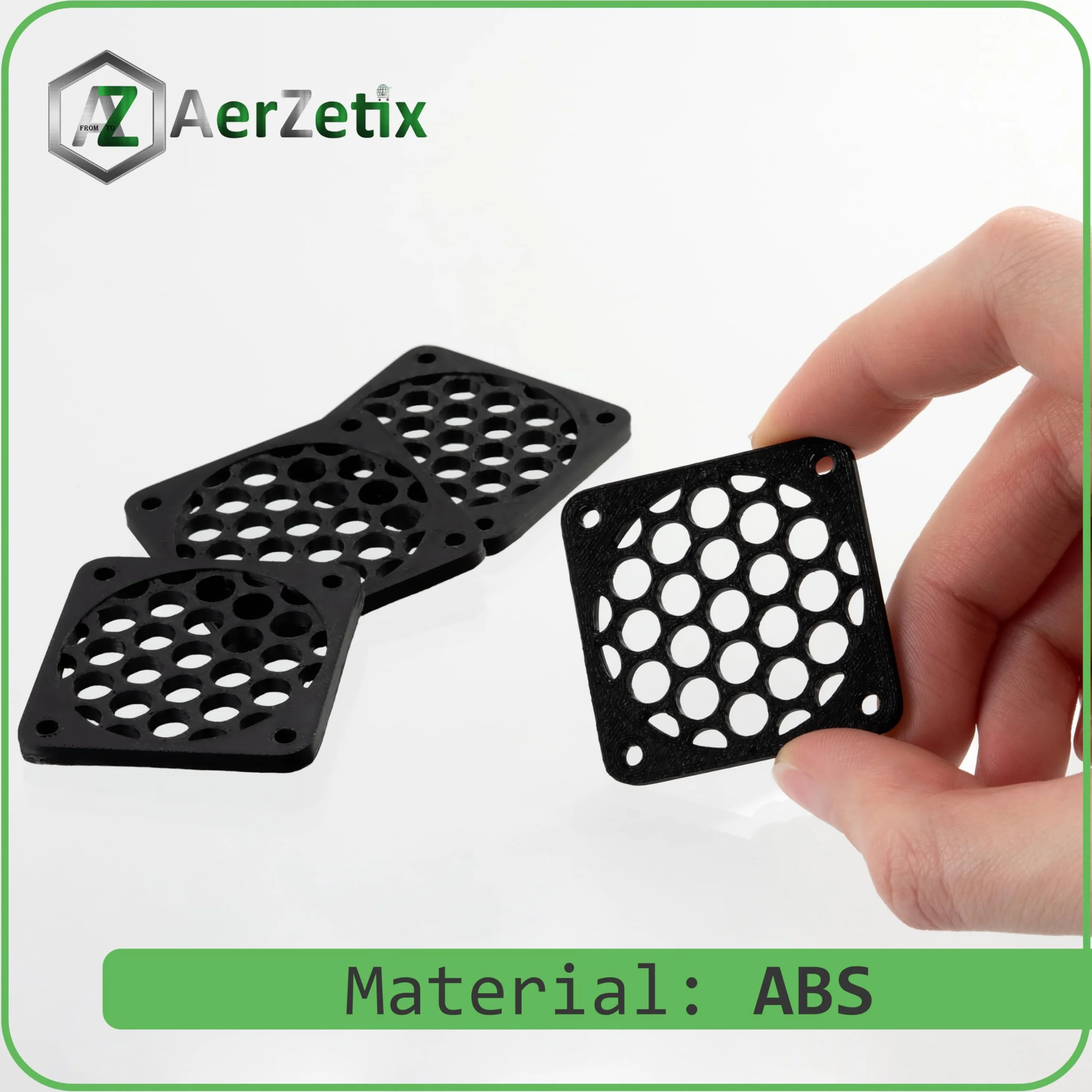 Aerzetix Set di 4 Griglie per Ventola 40x40 mm in plastica per Computer PC stampanti dispositivi audiovisivi proiettori multimediali/Colore Nero