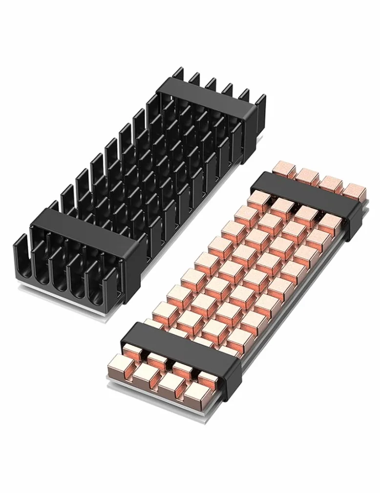 GRAUGEAR | 2x set di dissipatori di calore per M.2 NVMe SSD (2280) | passivo | 1x adatto (3mm, rame) per PlayStation®5 | 4x heatpads | alluminio | rame | G-M2HS02