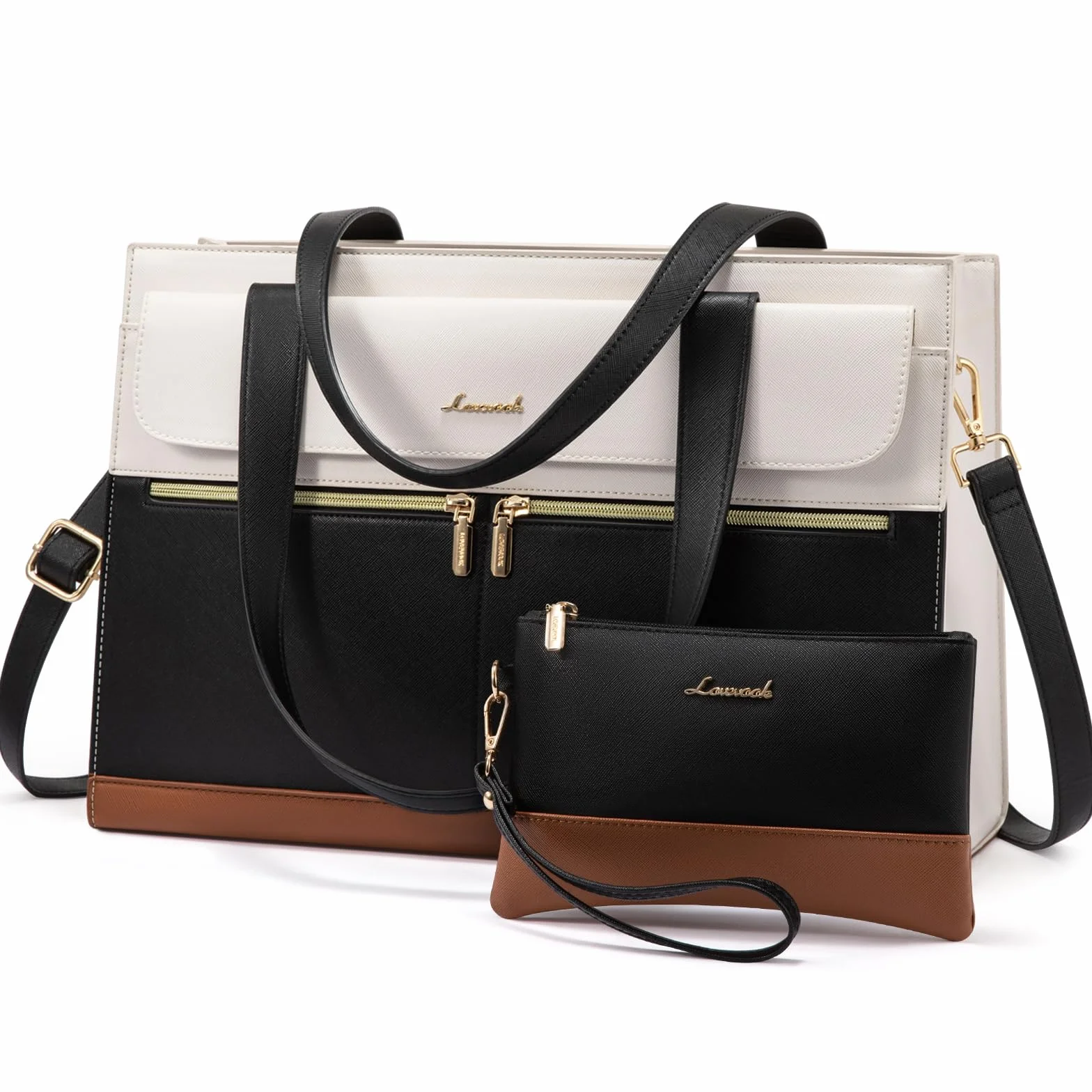 LOVEVOOK Borsa Donna Grande da Lavoro Borsa a Tracolla per Computer da 15.6 Pollici Impermeabile Borse Laptop Tote in Pelle PU Handbag da Università Business Shopper