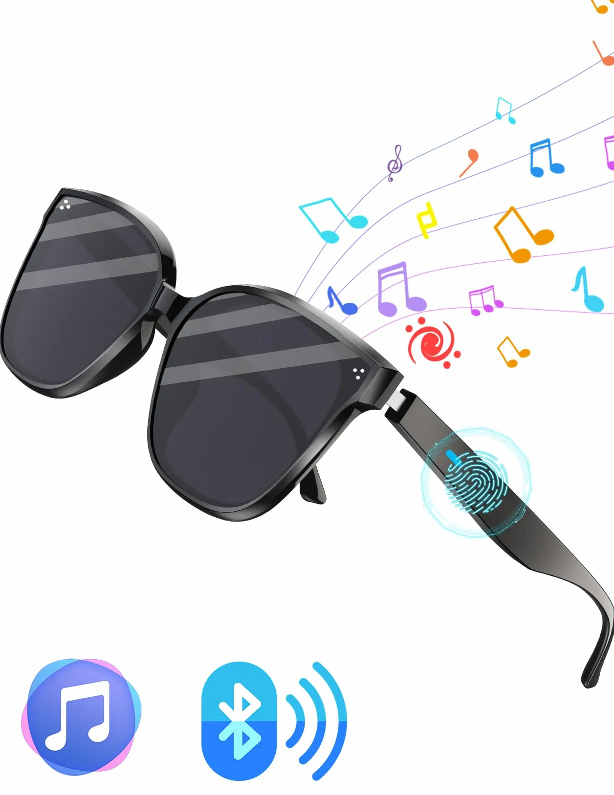 Intelligente Bluetooth 5.4 Audio Sonnenbrille mit Mikrofon Lautsprecher für Herren Damen