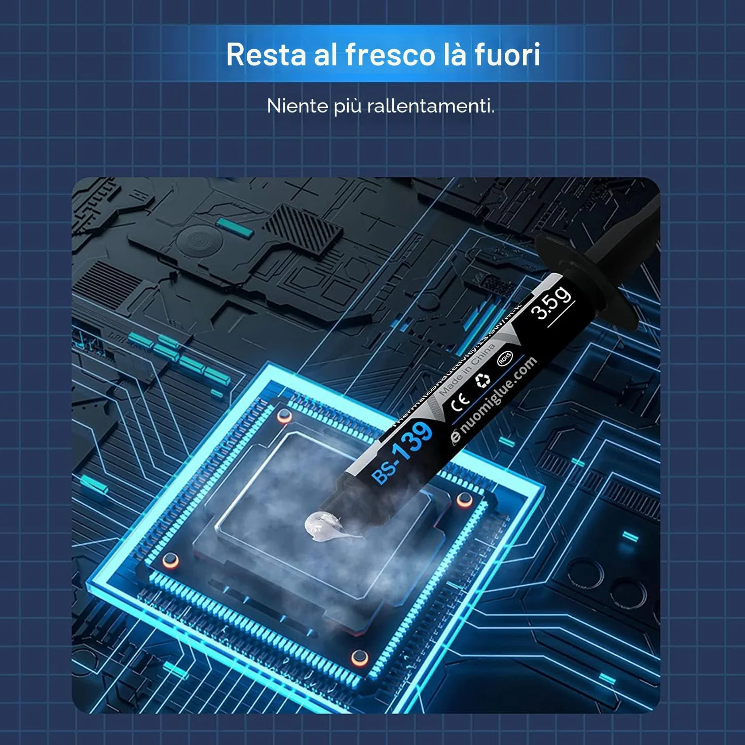 Pasta Termica 3.5g per CPU Dissipatore di Calore Kit ad Alte Prestazioni Base di Carbonio