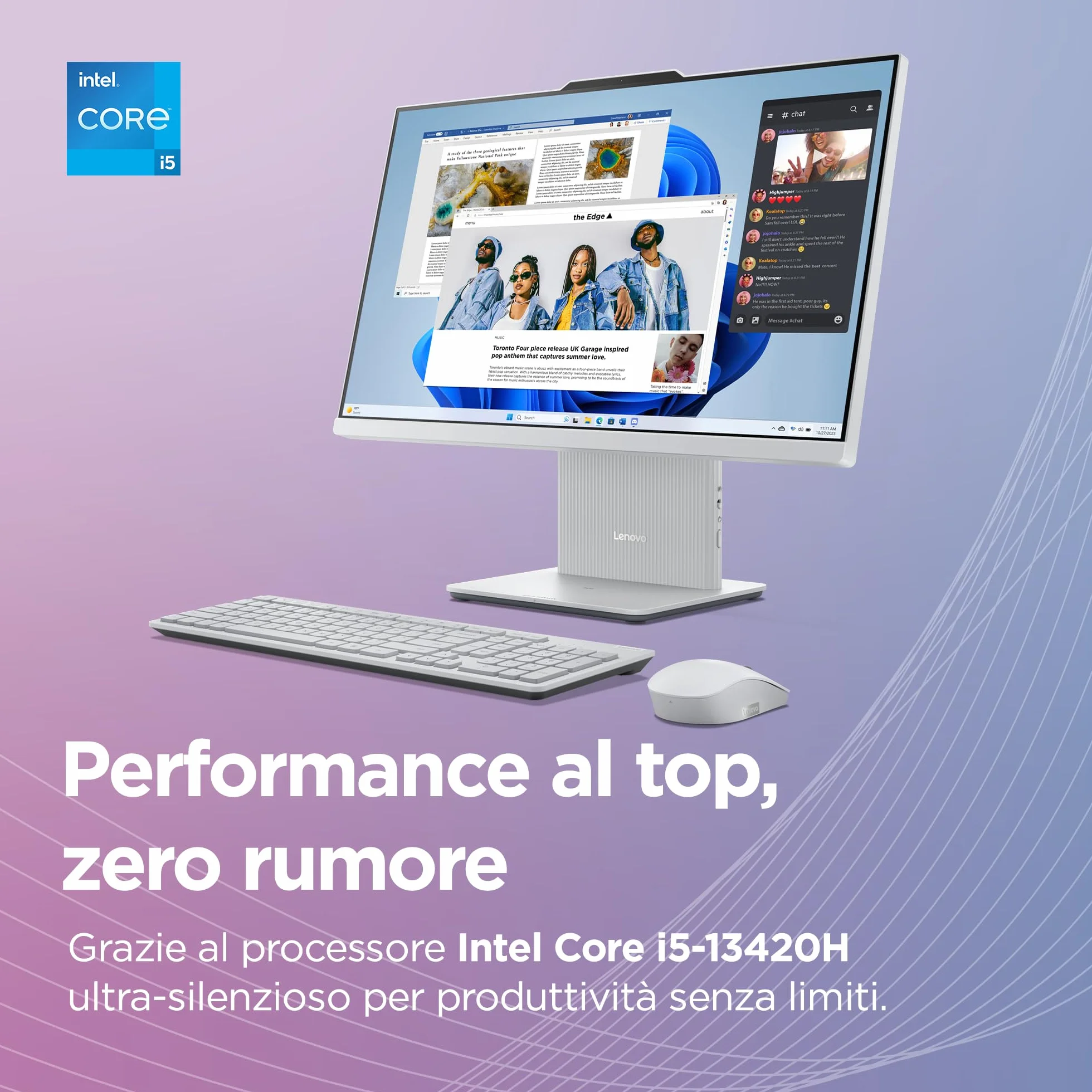 Lenovo IdeaCentre All-In-One Desktop 24" FHD Intel Core i5-13420H 512GB SSD 16GB RAM WiFi 6 Windows 11