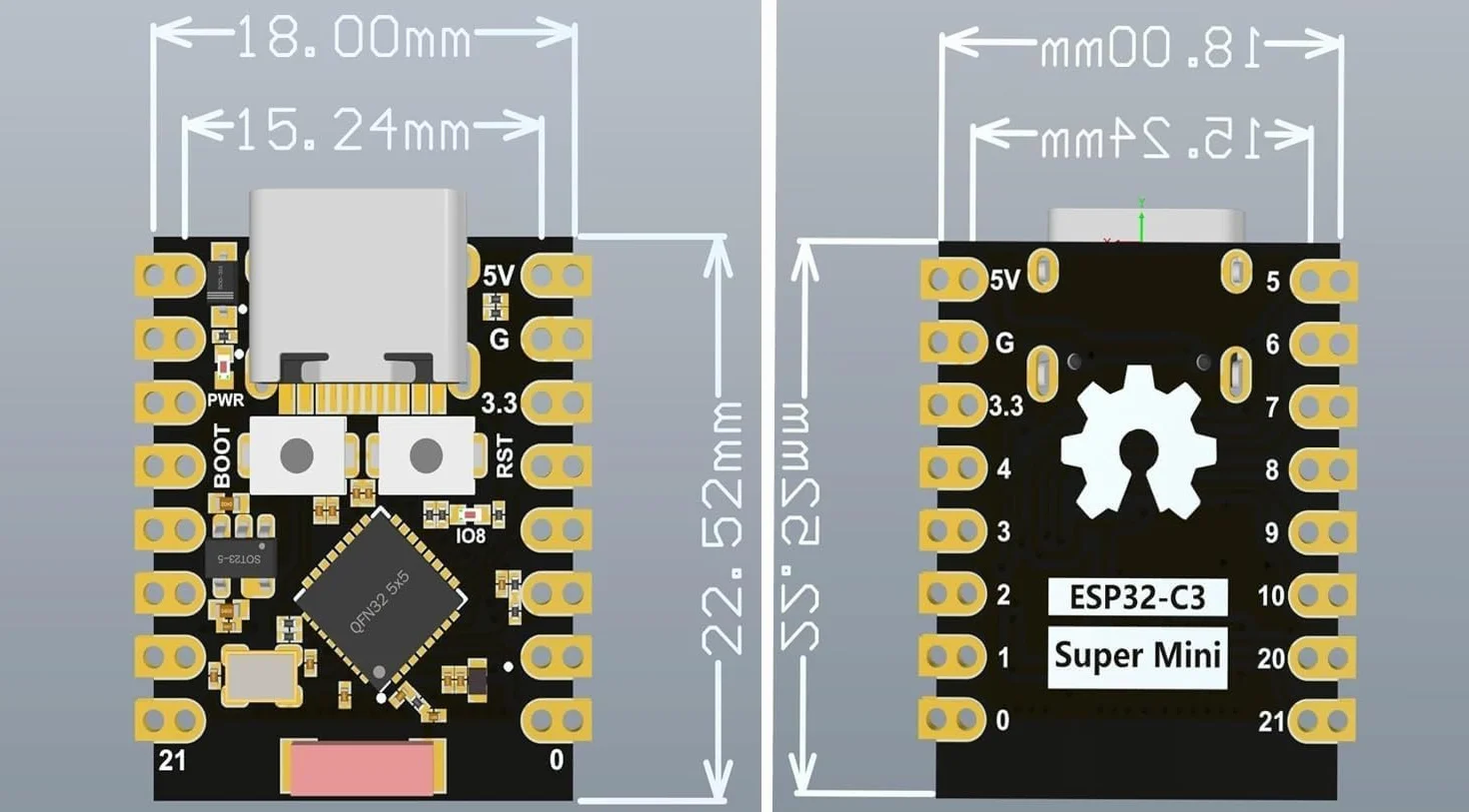 3 Pezzi ESP32-C3 MINI Scheda di Sviluppo ESP32 C3 Super Mini Scheda di Sviluppo Supporta WiFi Bluetooth con Tre Schede di Espansione e un Cavo Dati
