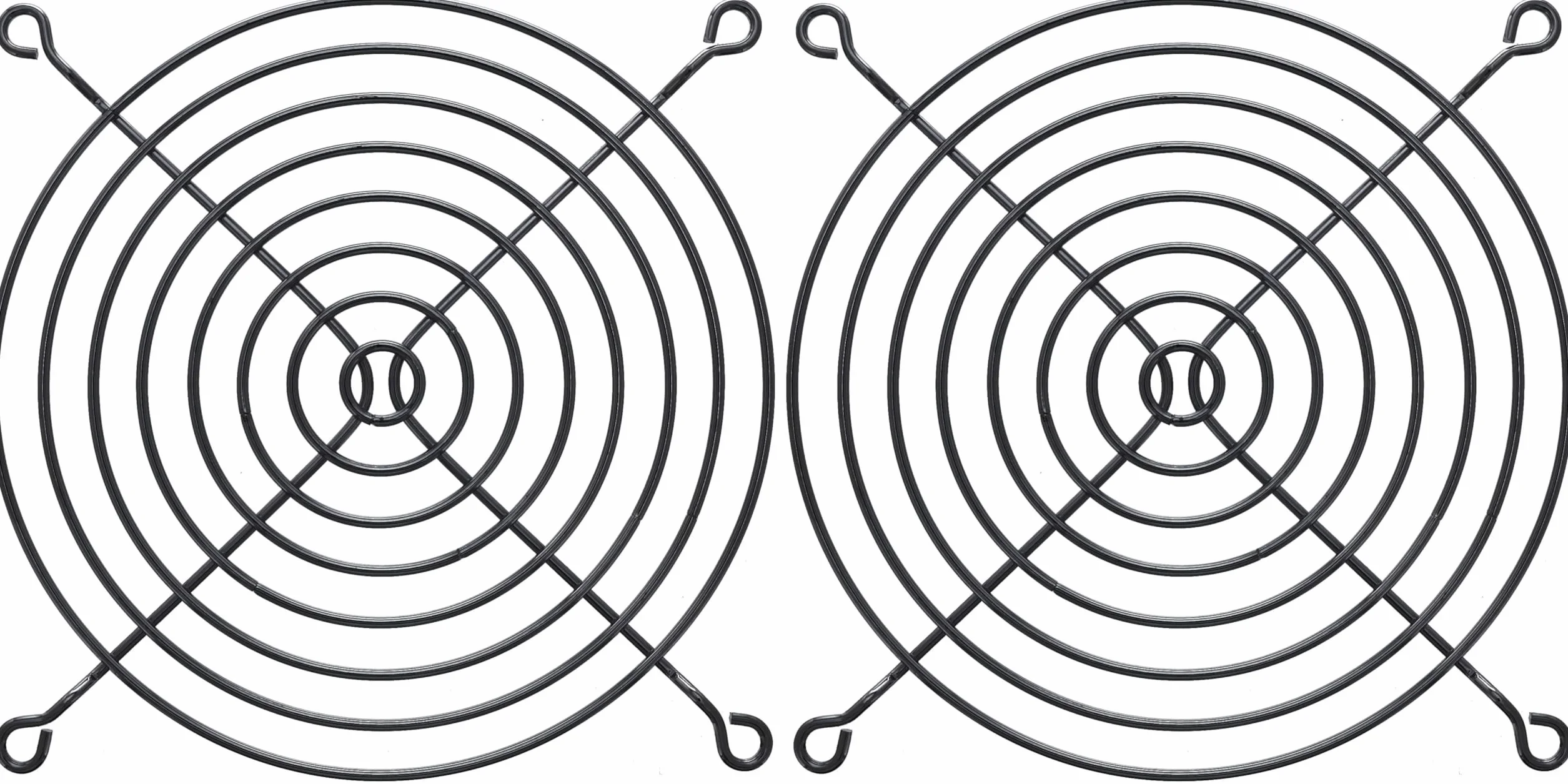 InLine 21571 Griglia per Ventola in Metallo, 120 x 120 mm, Nero (Confezione da 2)