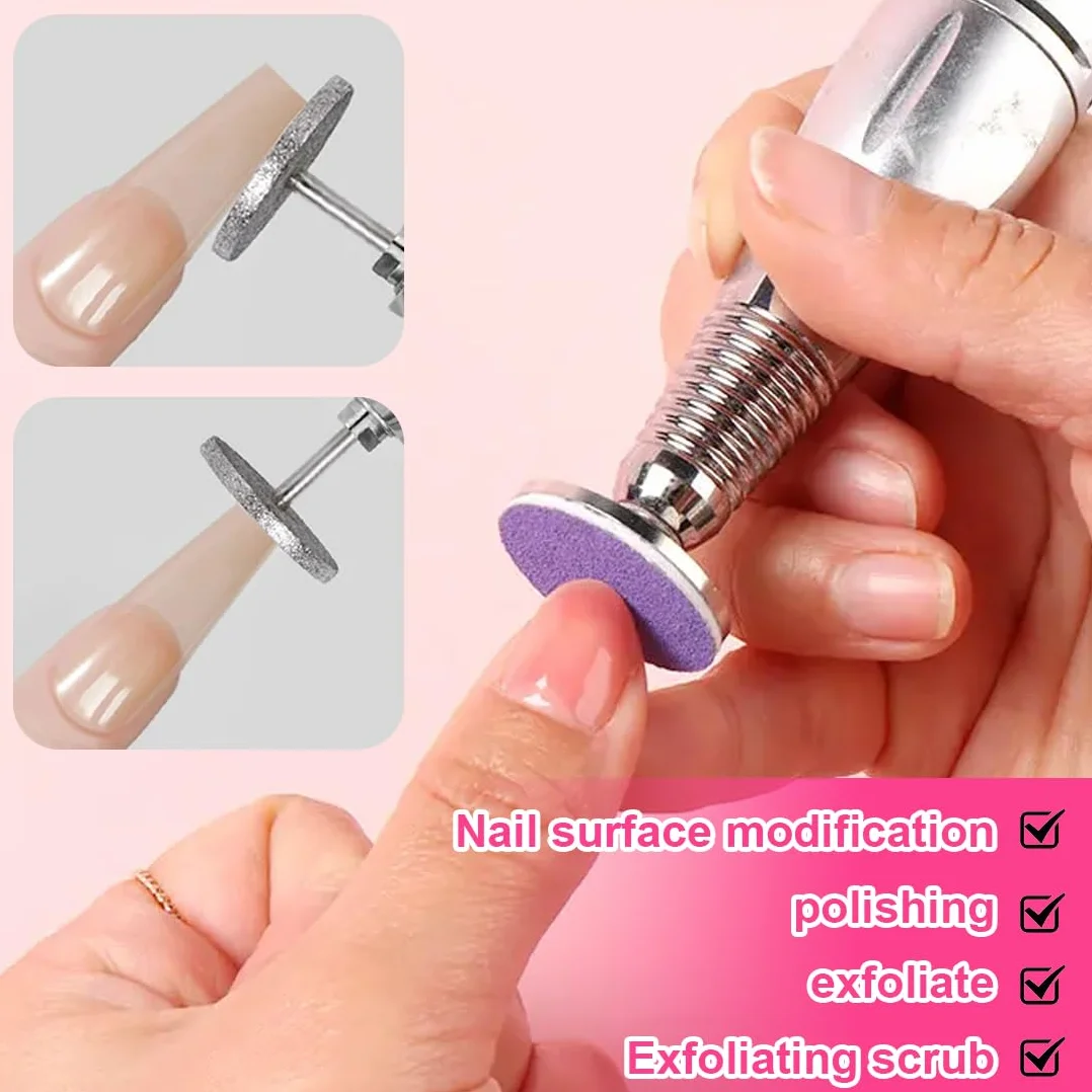 Dischi Abrasivi Pedicure 60Pcs 25MM Carta Vetrata, Disco di Ricambio con 1 Base in Metallo, Grana 80/150/240