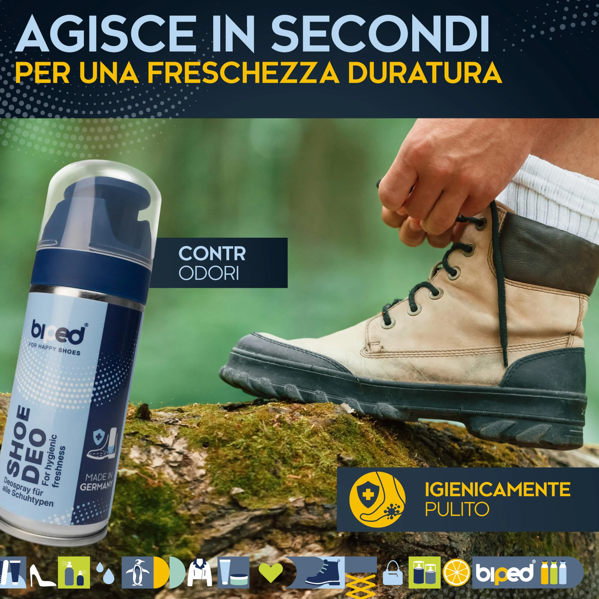 biped SHOE DEO spray deodorante scarpe antibatterico 100 ml