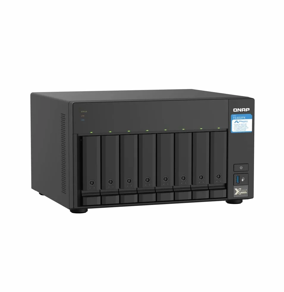 QNAP TS-832PX NAS Tower Alluminio Nero AL324