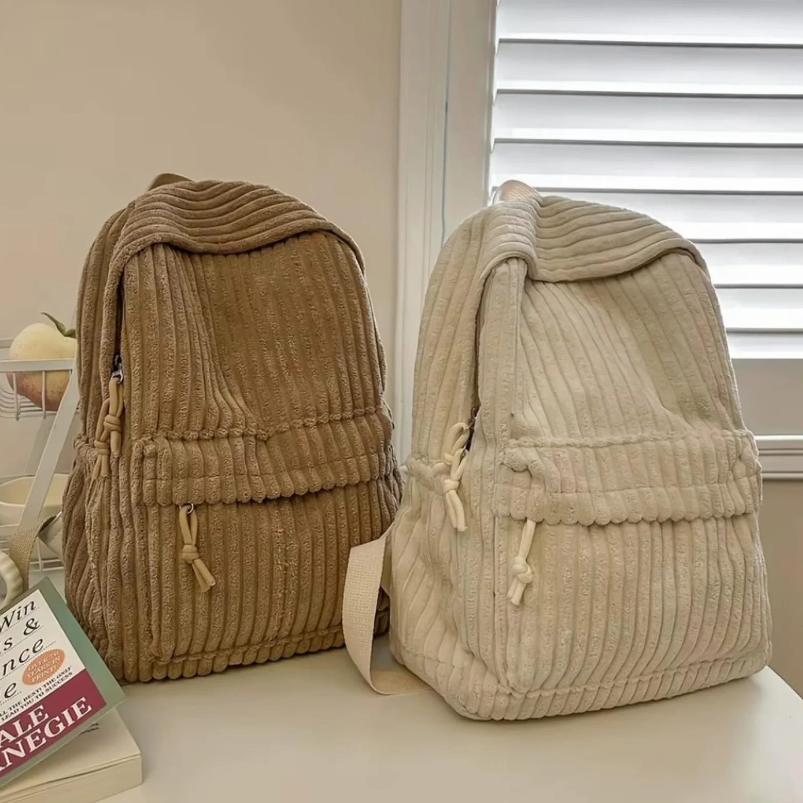 Zaino da Viaggio Zaino, Borsa Scolastica Studente di Grande capacità-Khaki