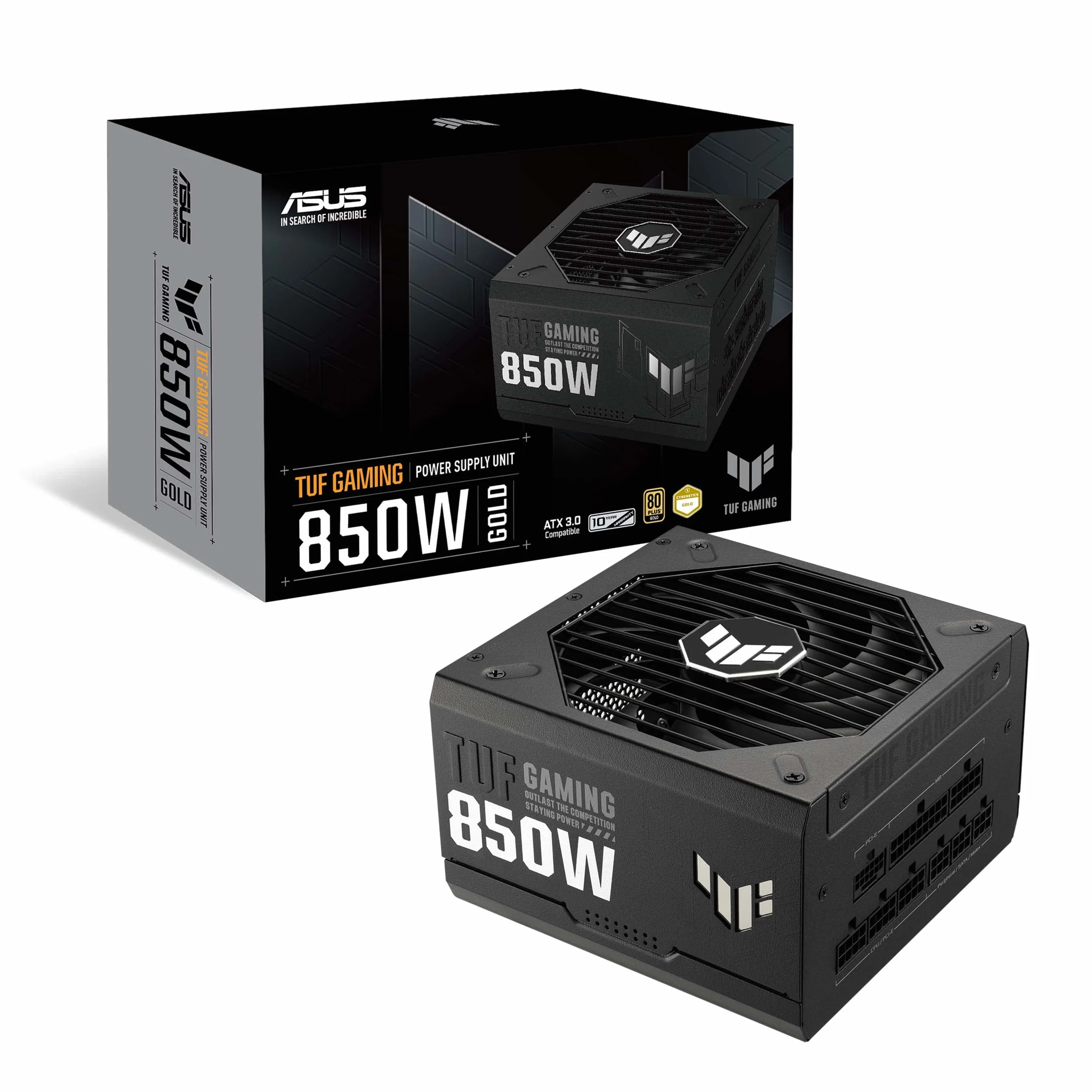 ASUS TUF Gaming 850W Alimentatore modulare, certificato Gold, ventola assiale, rivestimento PCB, compatibile con ATX 3.0