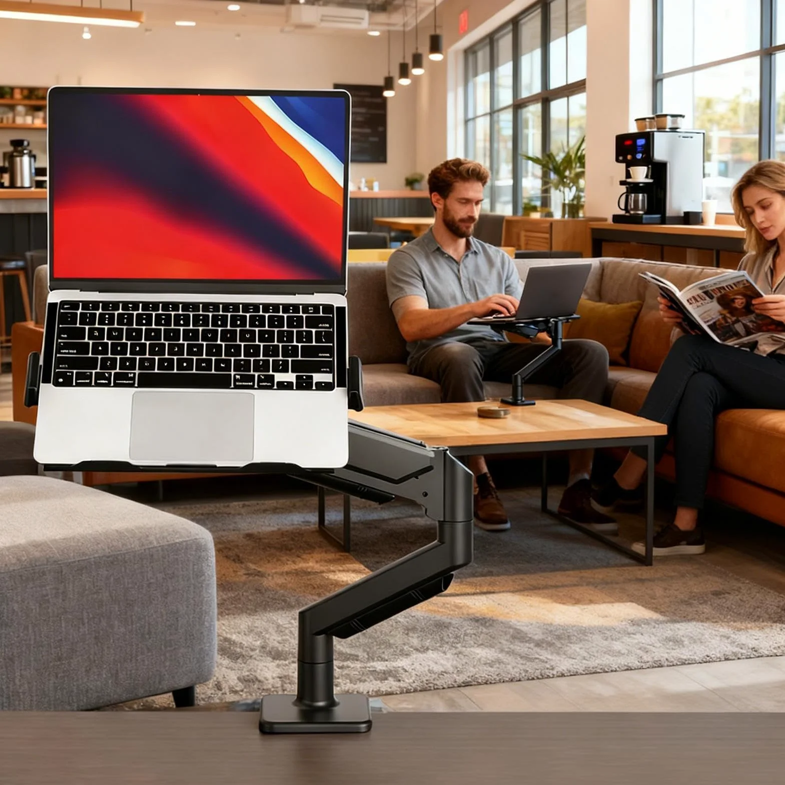 Supporto Regolabile per Laptop da Scrivania Supporto Telescopico Laptop | Supporto da Tavolo per PC Ideale per Casa Ufficio Studio Sala Riunioni Lettura Classe