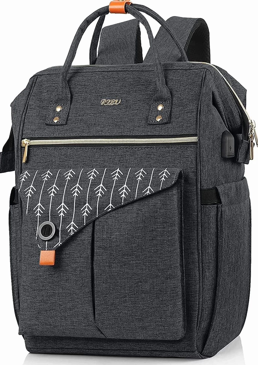 Zaino da donna, per laptop, zaino per la scuola, per ragazze, con porta di ricarica USB