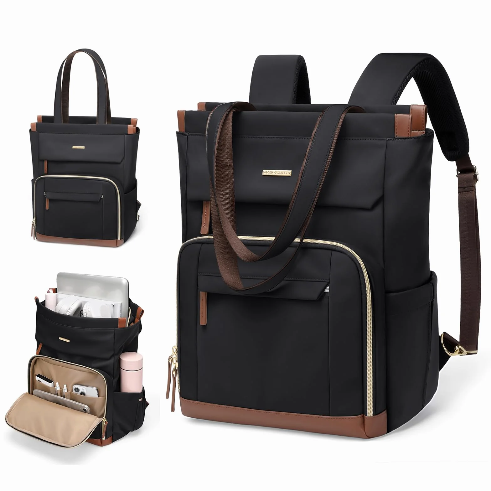 Zaino Porta PC Donna 16 Pollici Antifurto, Impermeabile Computer Backpack Capiente per Laptop, Viaggi, Ufficio, Scuola