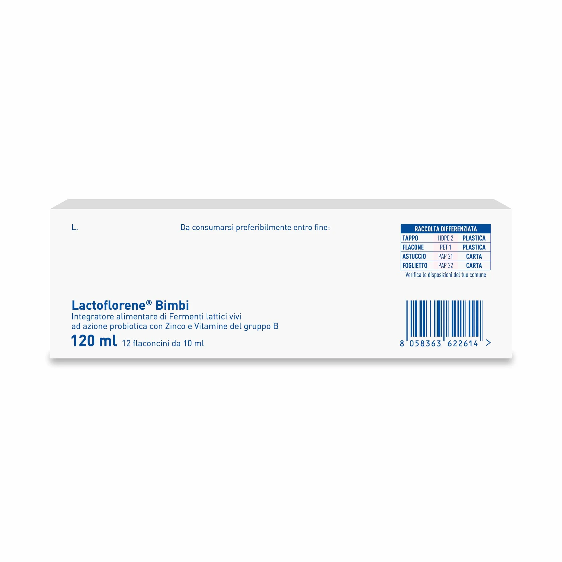 Lactoflorene Bimbi Integratore Fermenti Lattici con Zinco e Vitamine B Gusto Fragola 12 Flaconcini