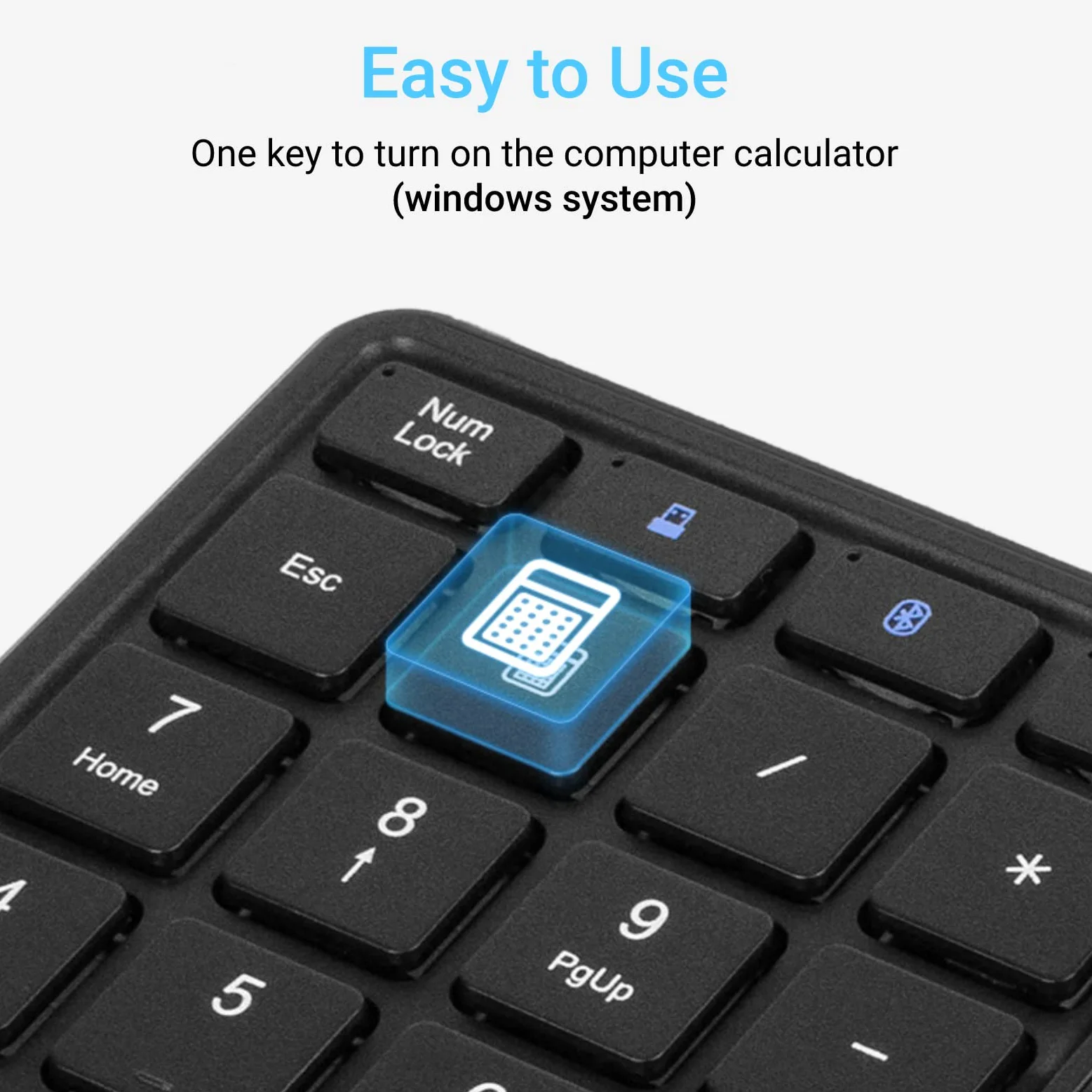 Yunseity Tastierino Numerico Wireless 2.4G con Touchpad, Tastierino Numerico Portatile Bluetooth a 22 Tasti, Tastiera Numerica Ricaricabile USB C per Contabilità Finanziaria(Nero)