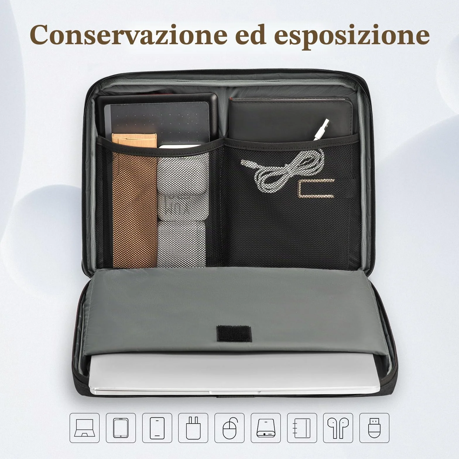 Bagasin Custodia Borsa Porta PC, 15 15,6 16 Pollici Sleeve per Laptop Resistente all'Acqua, Borsa/Caso da Trasporto per Computer Compatibile con MacBook, HP, Dell, Lenovo, Asus Notebook