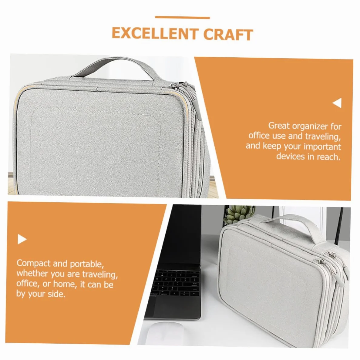 BESPORTBLE Borsa Portaoggetti per Cavi USB Tracolla Organizer per Dispositivi Elettronici Bank Custodia Portaoggetti per Cavi Dati Organizer per Accessori Digitali