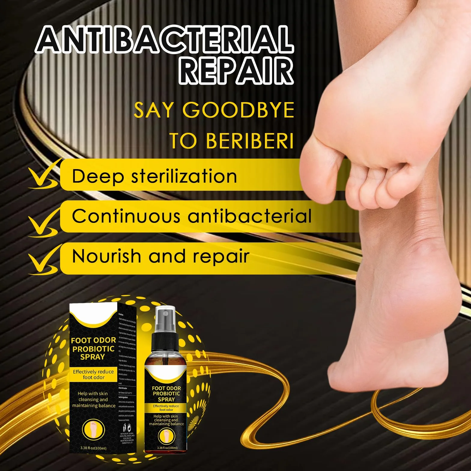 Antiodore Spray Deodorante Piedi 100ML Riduce Cattivo Odore Sudorazione