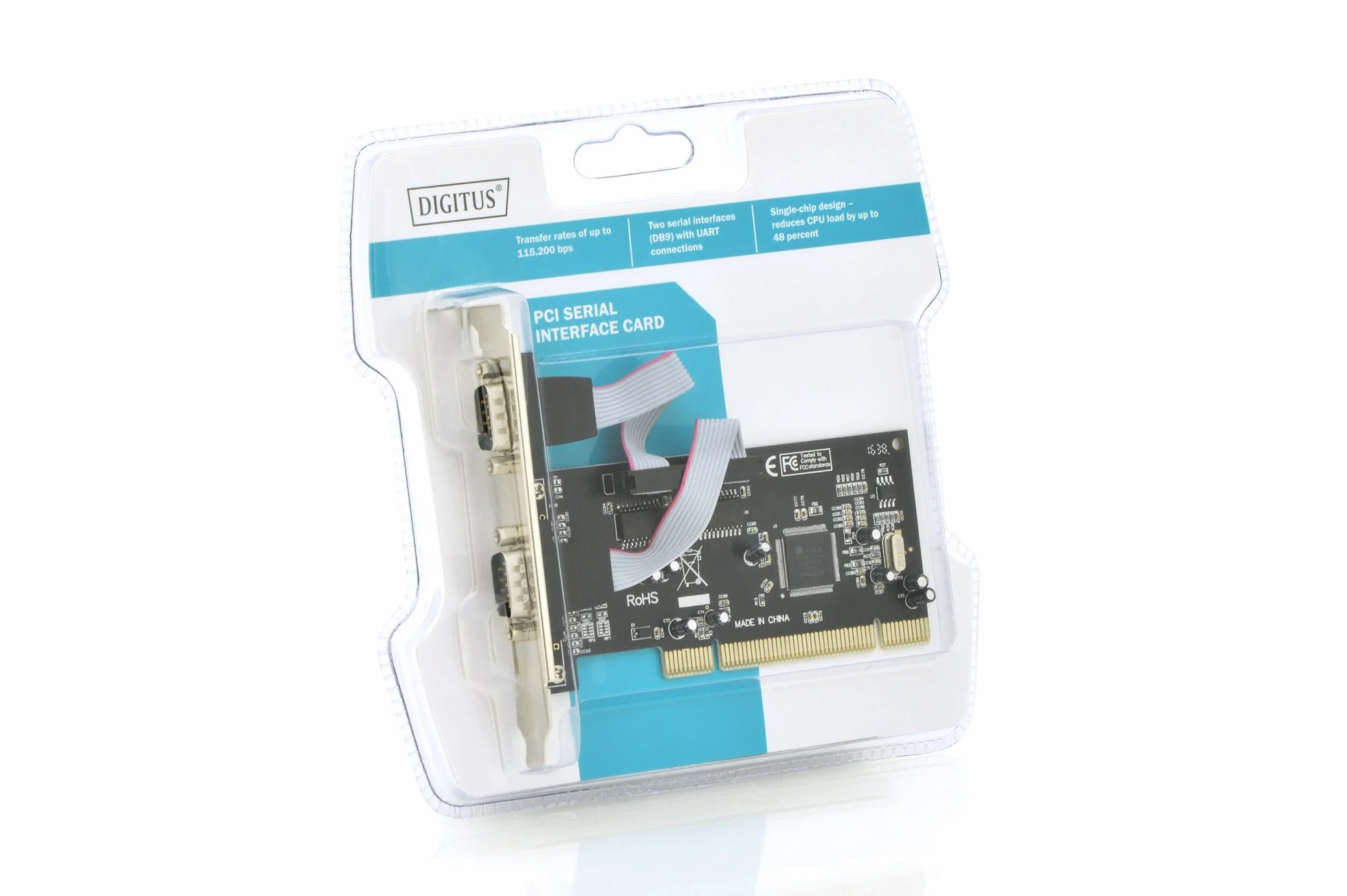 Digitus 60072 Scheda Aggiuntiva Interfaccia Seriale PCI 9 Poli Maschio 2 Porte