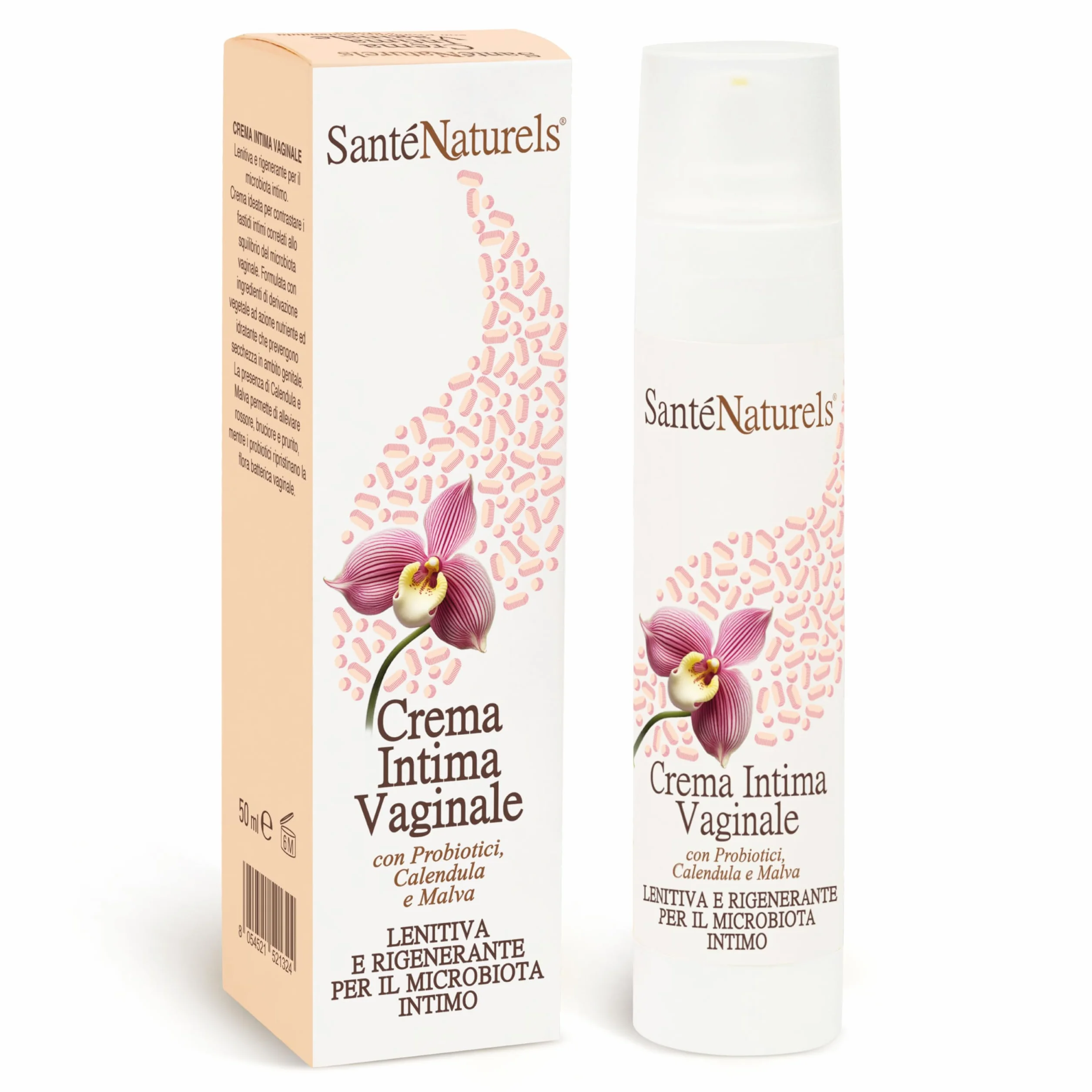 Crema Intima Vaginale 50 ml con Probiotici, Acido Ialuronico, Mannosio, Calendula, Malva