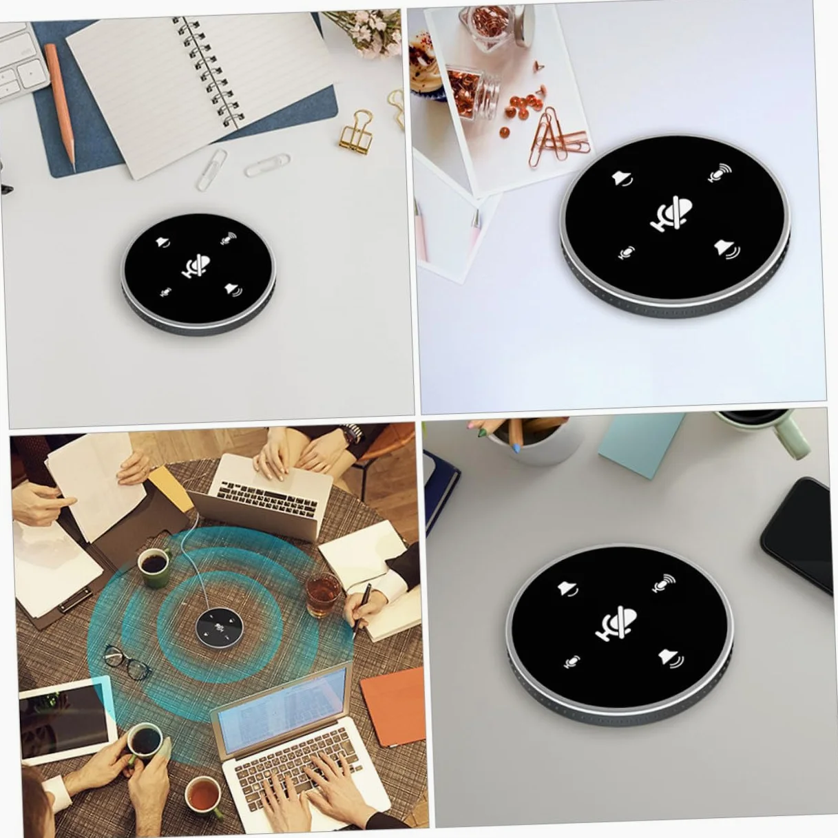 SHOWERORO Microfono Usb Desktop Omnidirezionalper Conferenze Streaming e Voce Compatibile Con Laptop e Computer Design Semplice e Leggero Facile Da Usare Per Riunioni e Giochi