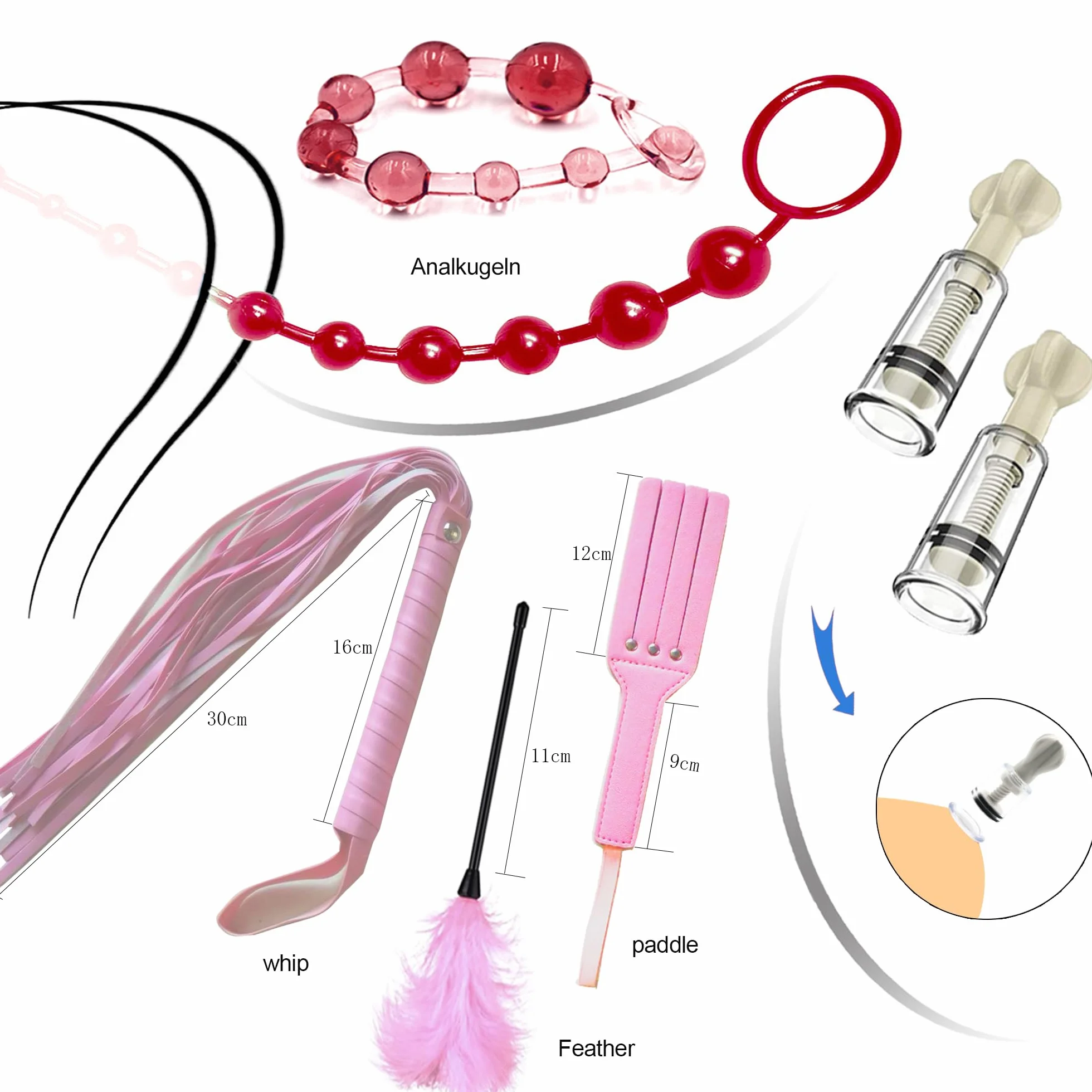 BDSM Set 32 pezzi giocattoli sessuali per coppie con manette bondage e plug anale