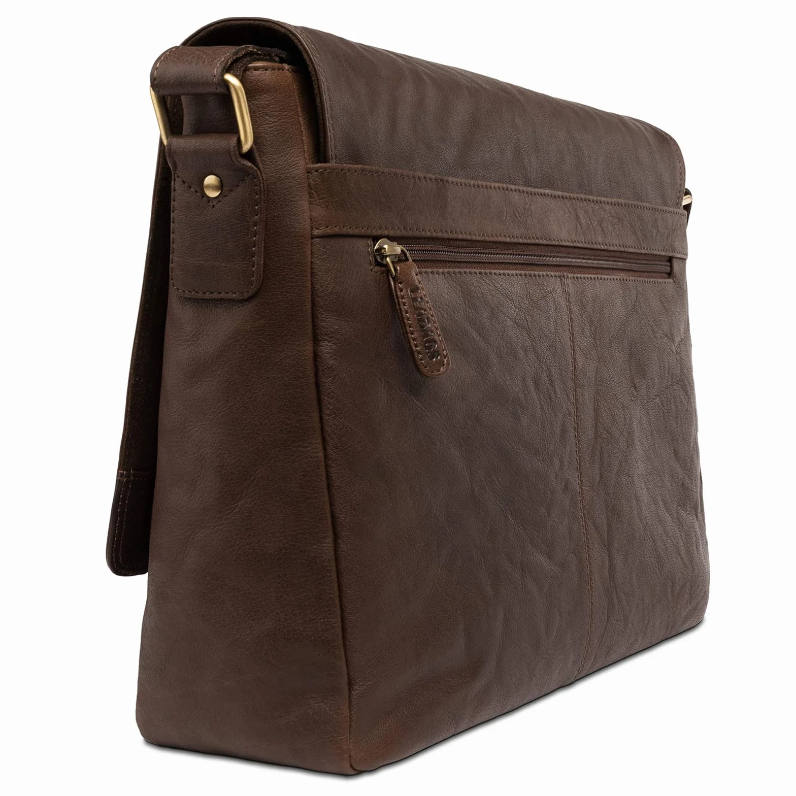 LEABAGS Borsa a Tracolla in Pelle per Uomo e Donna | Borsello Messenger con Tracolla | Borsa per Laptop in Vera Pelle fino a 15 Pollici | Borsa da Lavoro, Trasporto e Mano