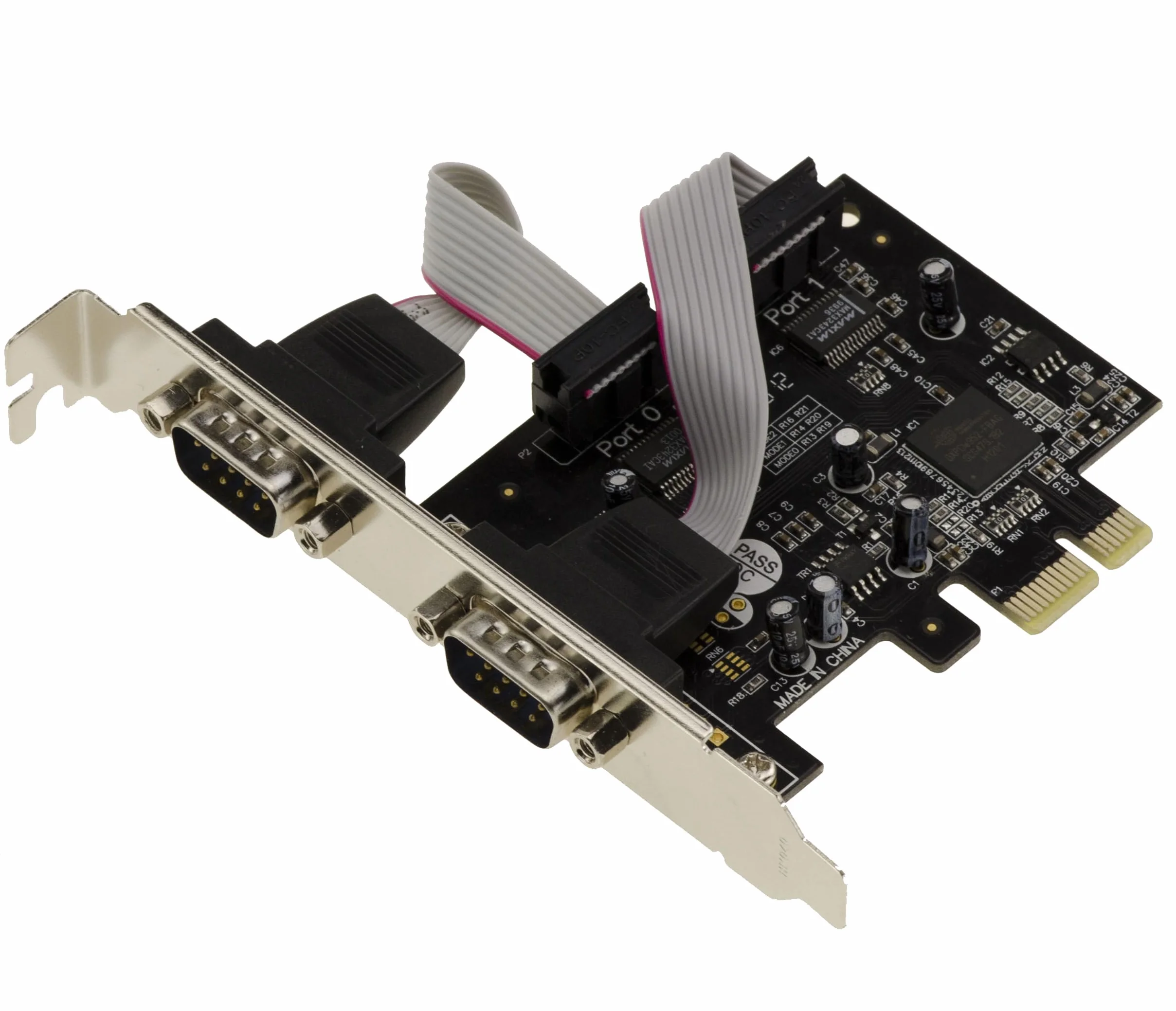 KALEA-INFORMATIQUE Scheda controller PCI Express PCIe a 2 porte seriali RS232 con chipset OXFORD OXPCIe952. Staffe a basso e alto profilo