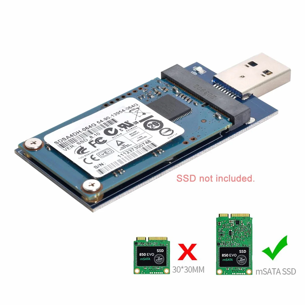 CY mini PCI-e mSATA a USB 3.0 SSD esterno scheda adattatore PCBA Conveter